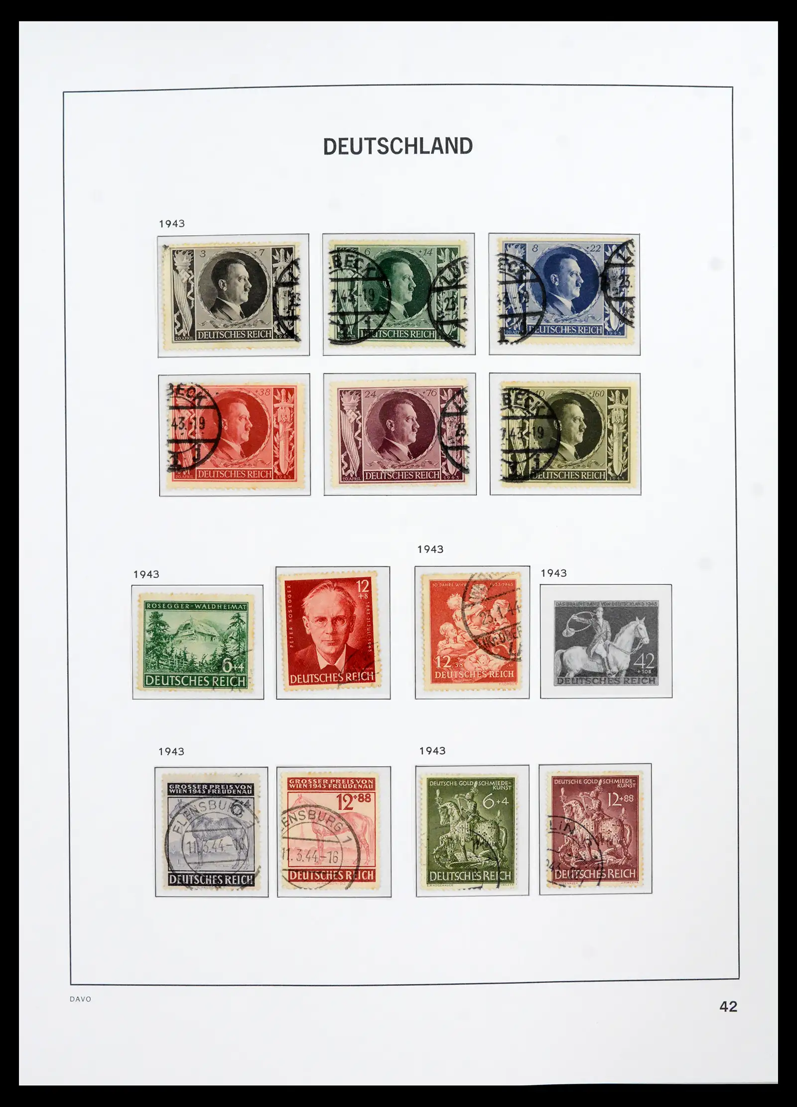 42124 0044 - Stamp collection 42124 Germany Reich used 1872-1945.