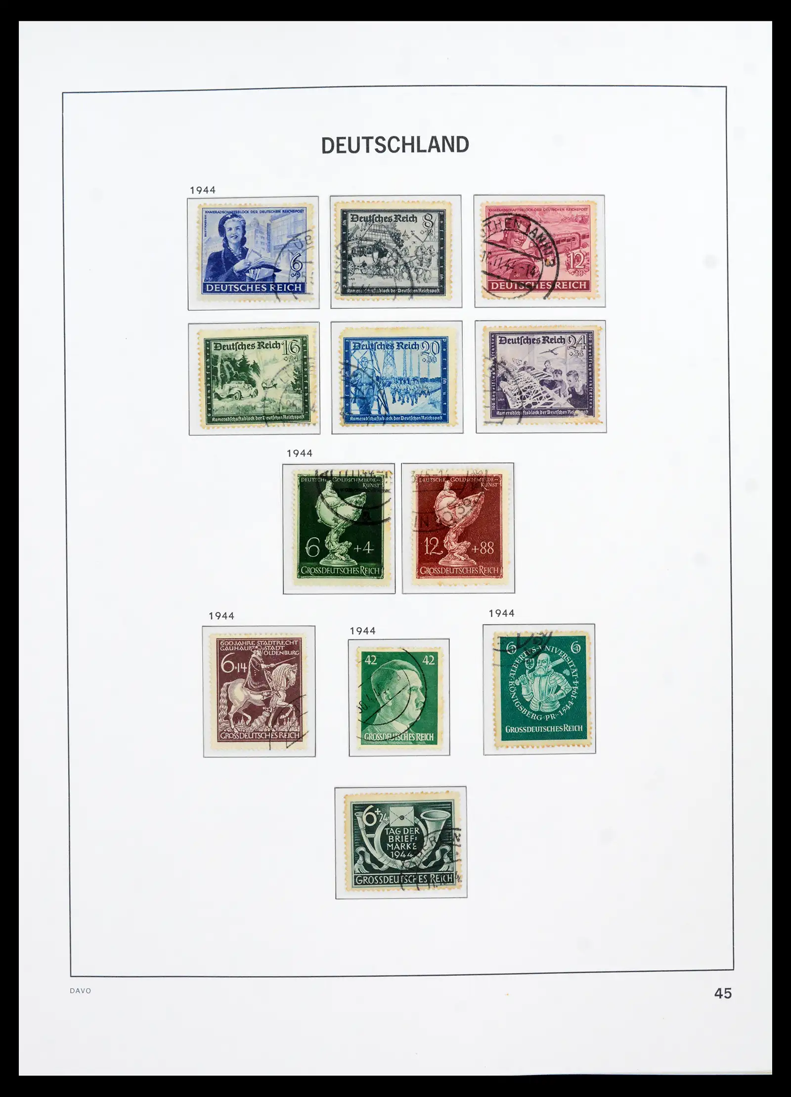 42124 0047 - Stamp collection 42124 Germany Reich used 1872-1945.