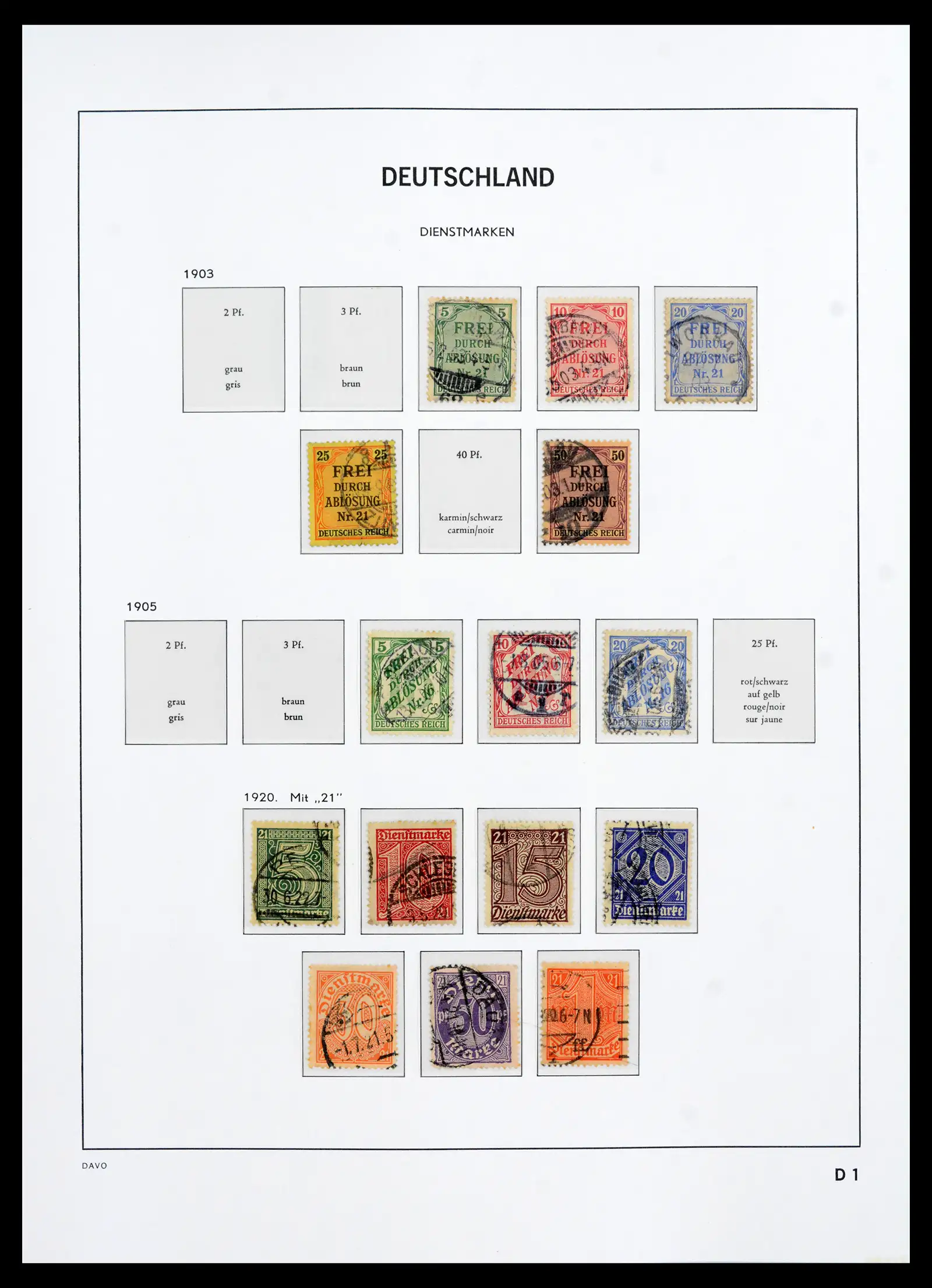42124 0058 - Stamp collection 42124 Germany Reich used 1872-1945.