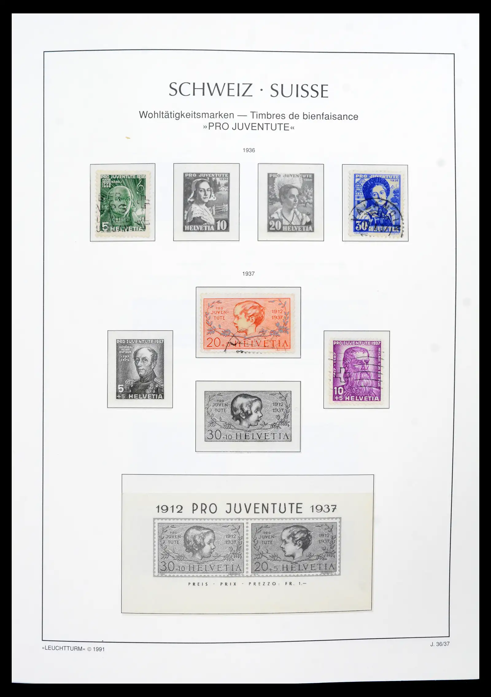 42129 0027 - Postzegelverzameling 42129 Zwitserland 1850-1975.