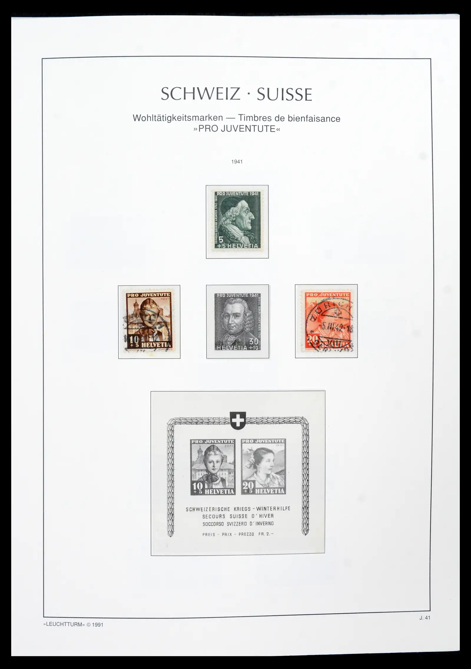 42129 0039 - Postzegelverzameling 42129 Zwitserland 1850-1975.
