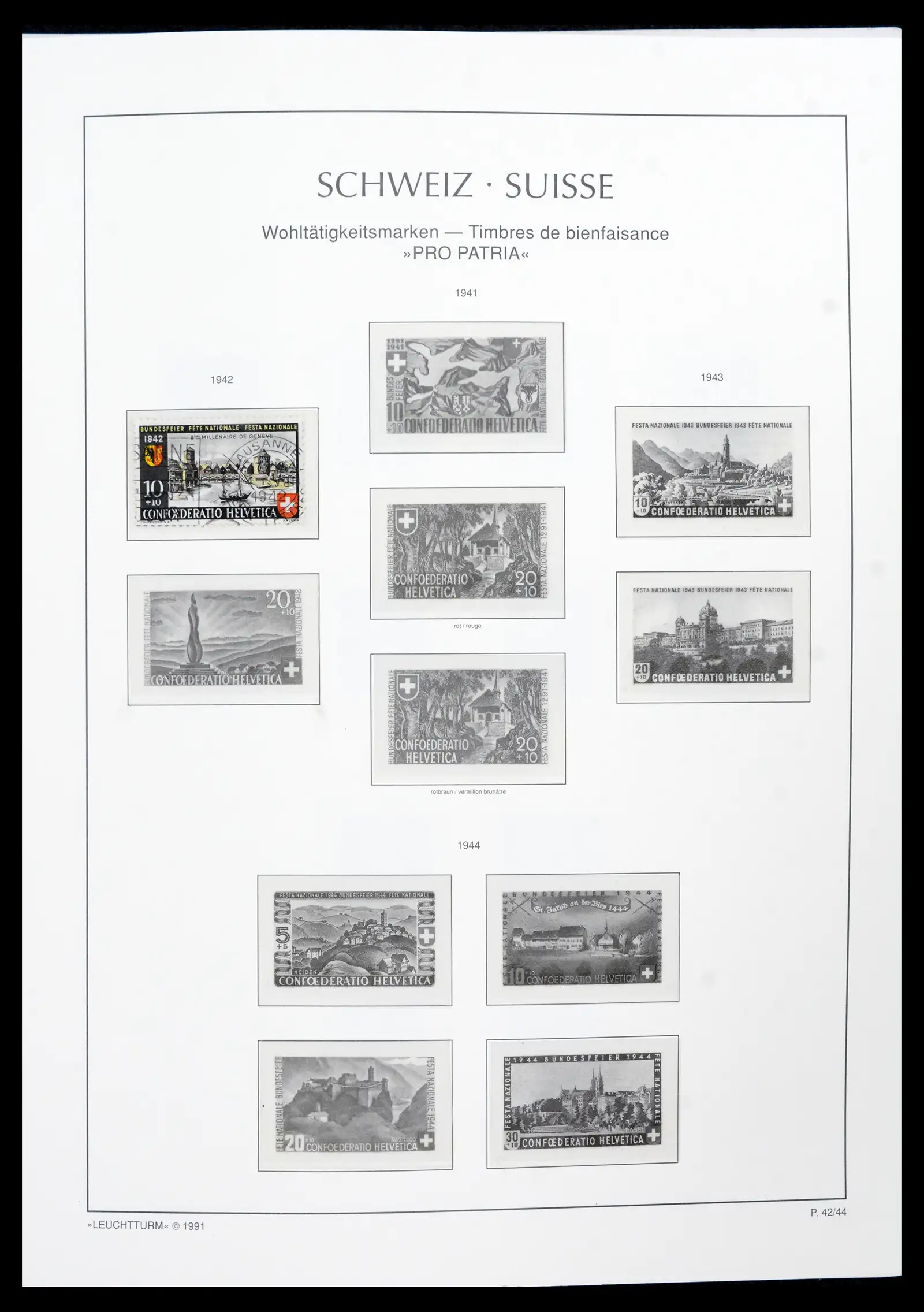 42129 0040 - Postzegelverzameling 42129 Zwitserland 1850-1975.