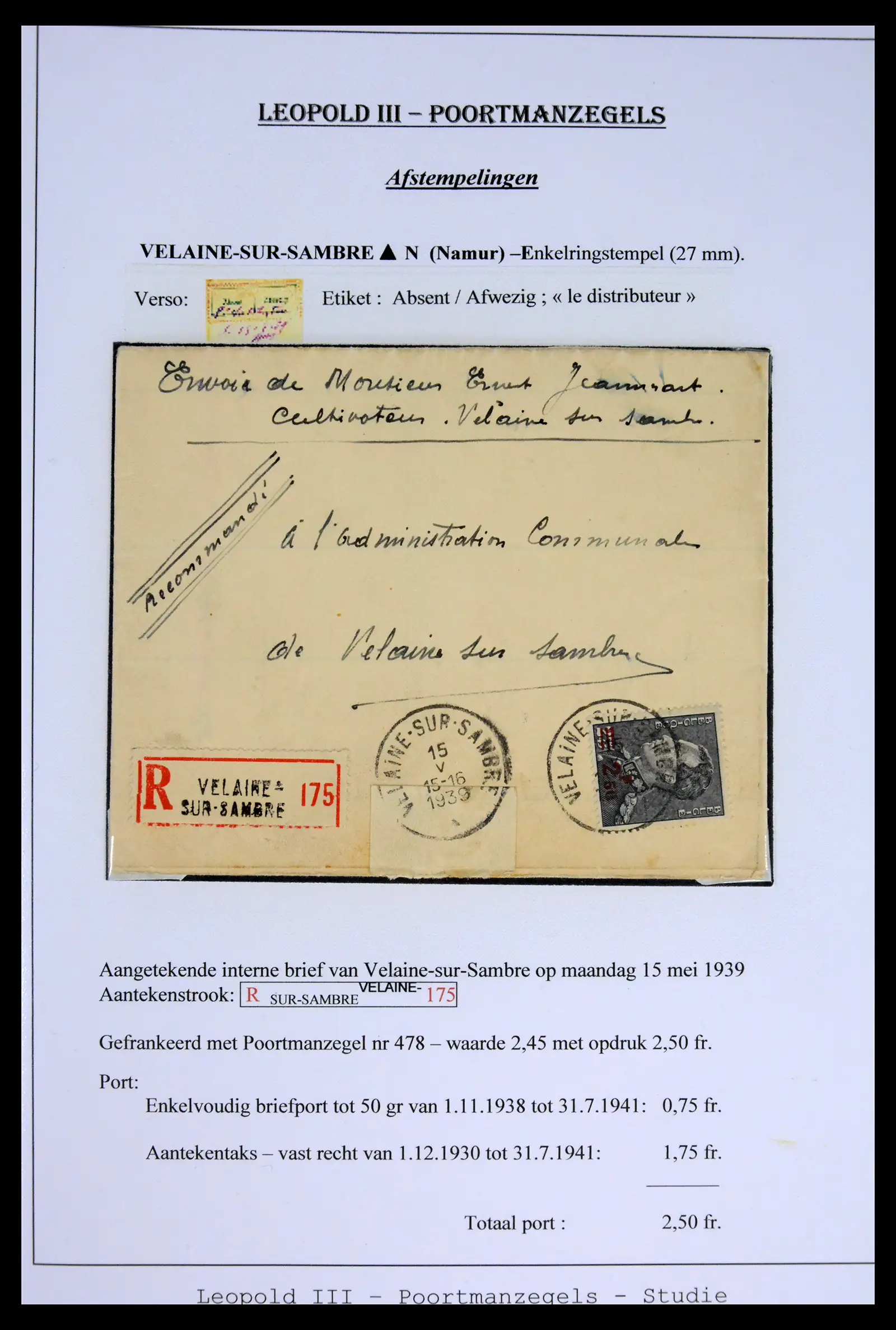 42137 0003 - Stamp collection 42137 België emissie Poortman 1935-1996.