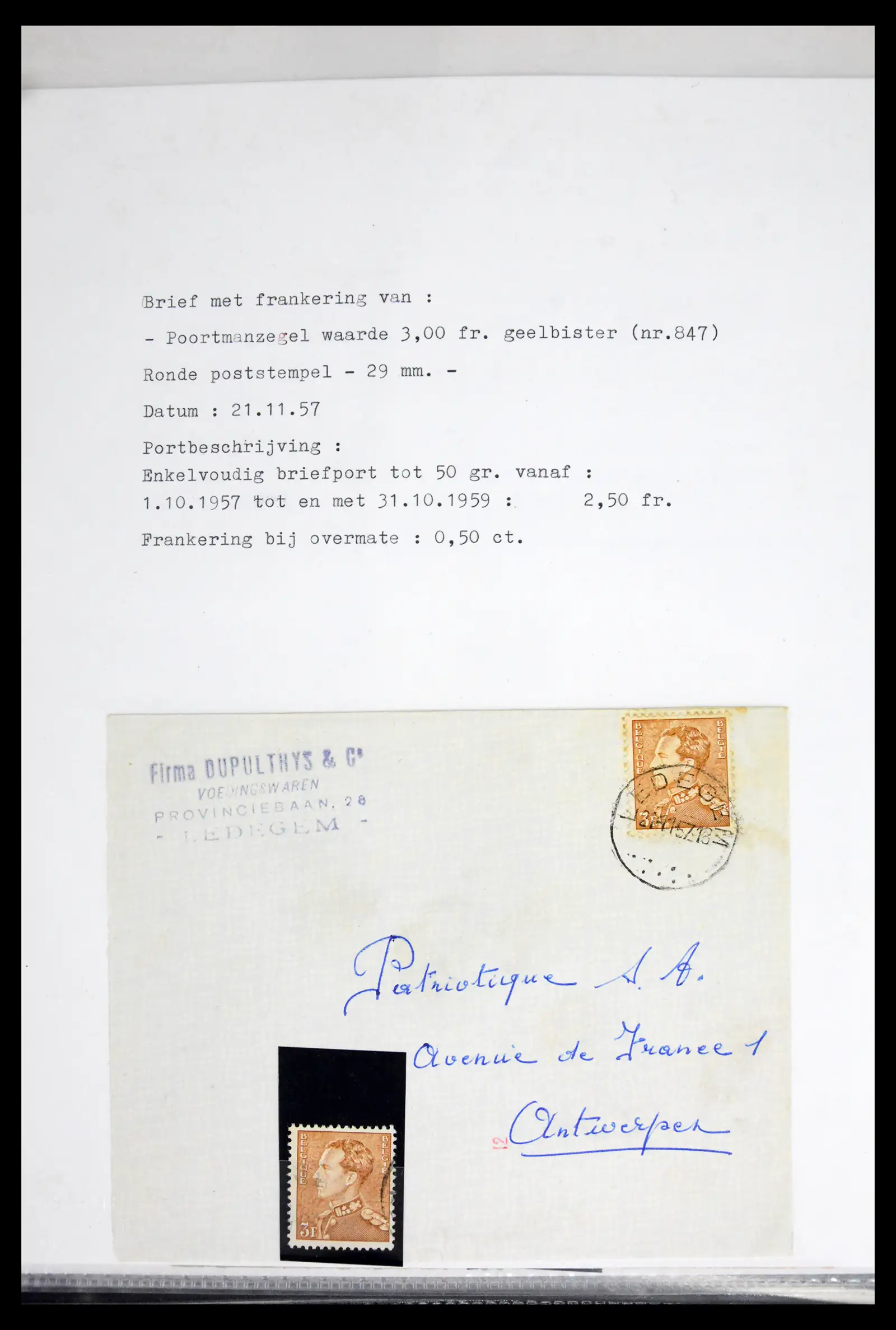 42137 0021 - Postzegelverzameling 42137 België emissie Poortman 1935-1996.
