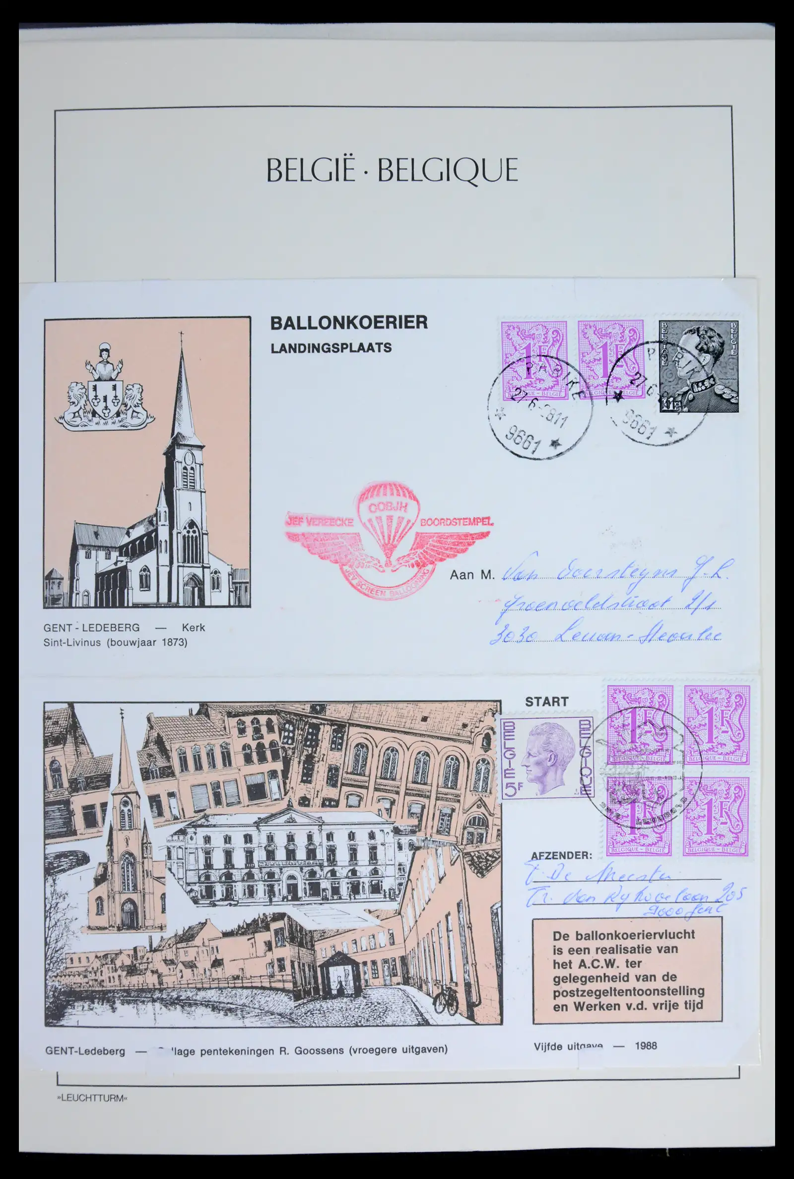 42137 0030 - Postzegelverzameling 42137 België emissie Poortman 1935-1996.