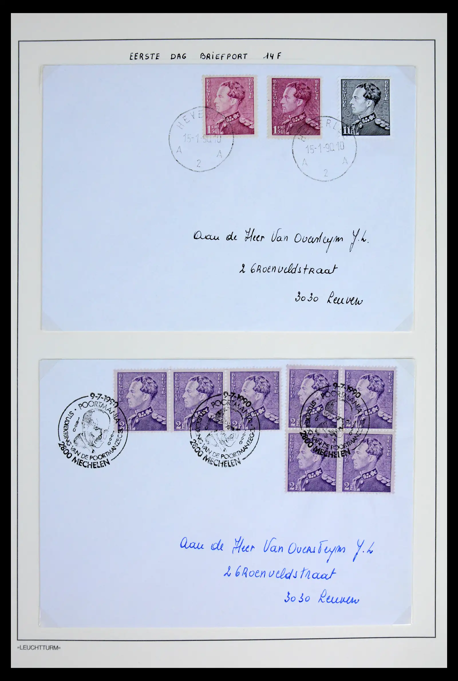 42137 0044 - Postzegelverzameling 42137 België emissie Poortman 1935-1996.