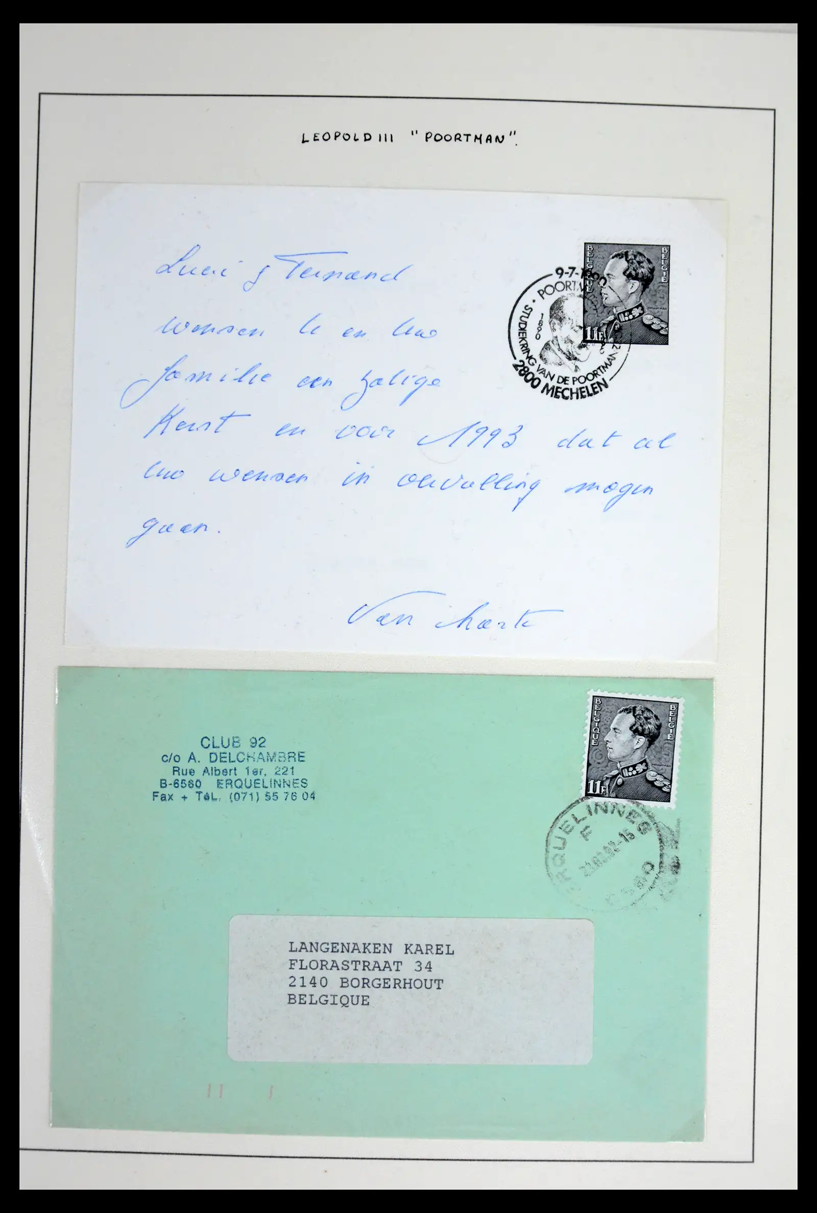 42137 0050 - Postzegelverzameling 42137 België emissie Poortman 1935-1996.