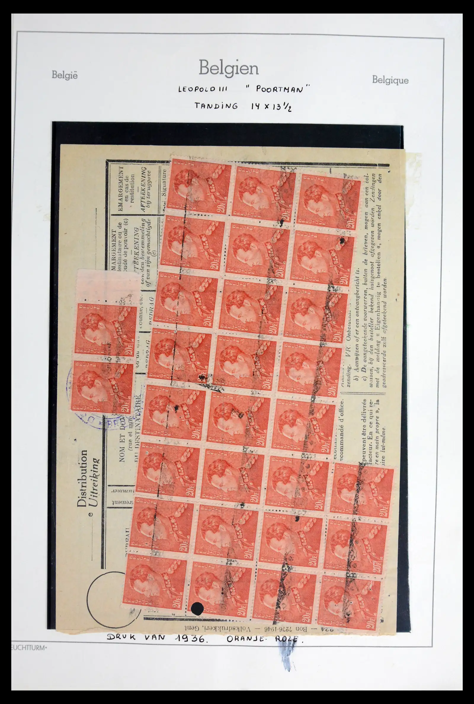 42137 0055 - Postzegelverzameling 42137 België emissie Poortman 1935-1996.