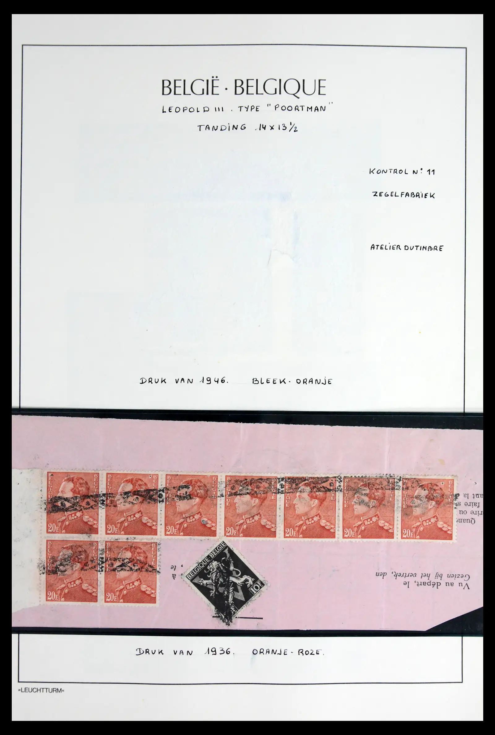 42137 0056 - Postzegelverzameling 42137 België emissie Poortman 1935-1996.