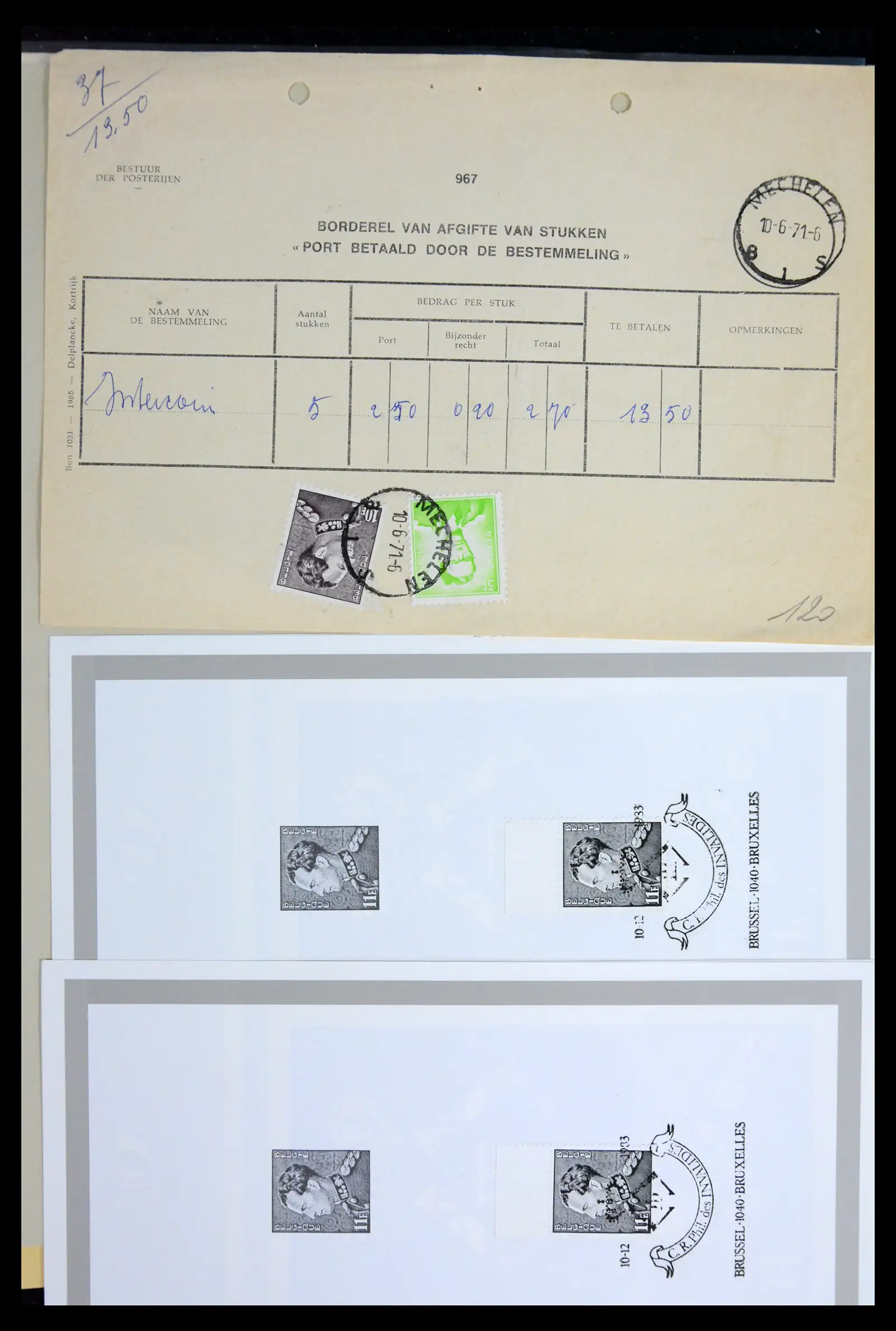 42137 0066 - Postzegelverzameling 42137 België emissie Poortman 1935-1996.