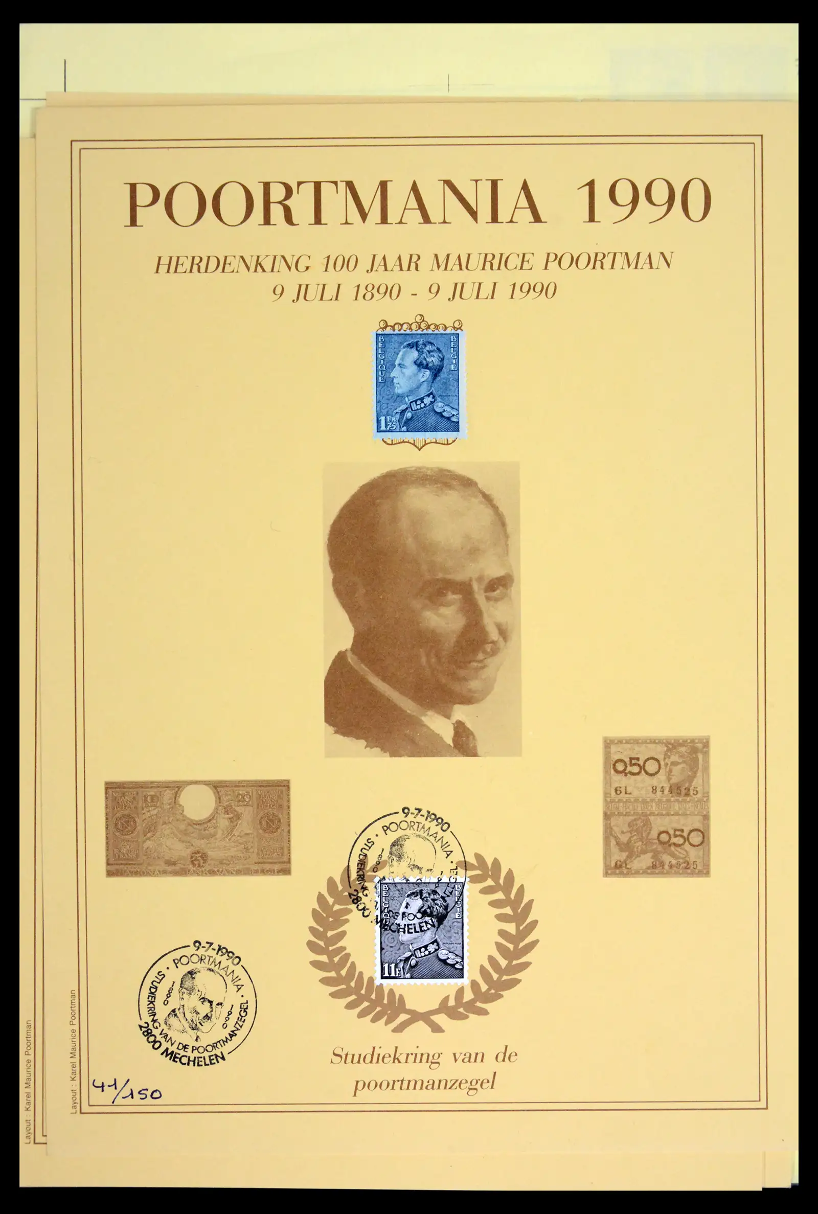 42137 0068 - Postzegelverzameling 42137 België emissie Poortman 1935-1996.