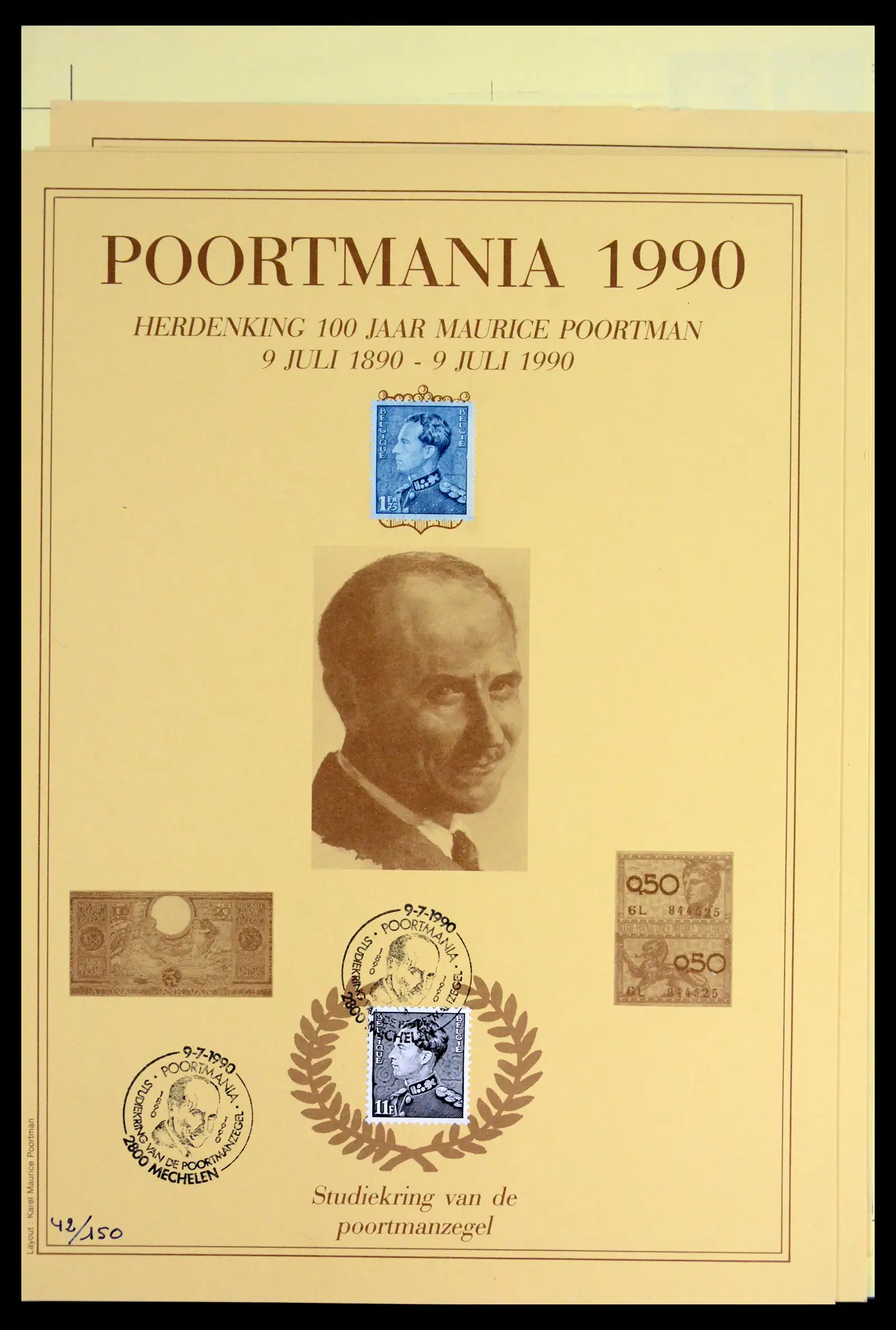 42137 0069 - Postzegelverzameling 42137 België emissie Poortman 1935-1996.