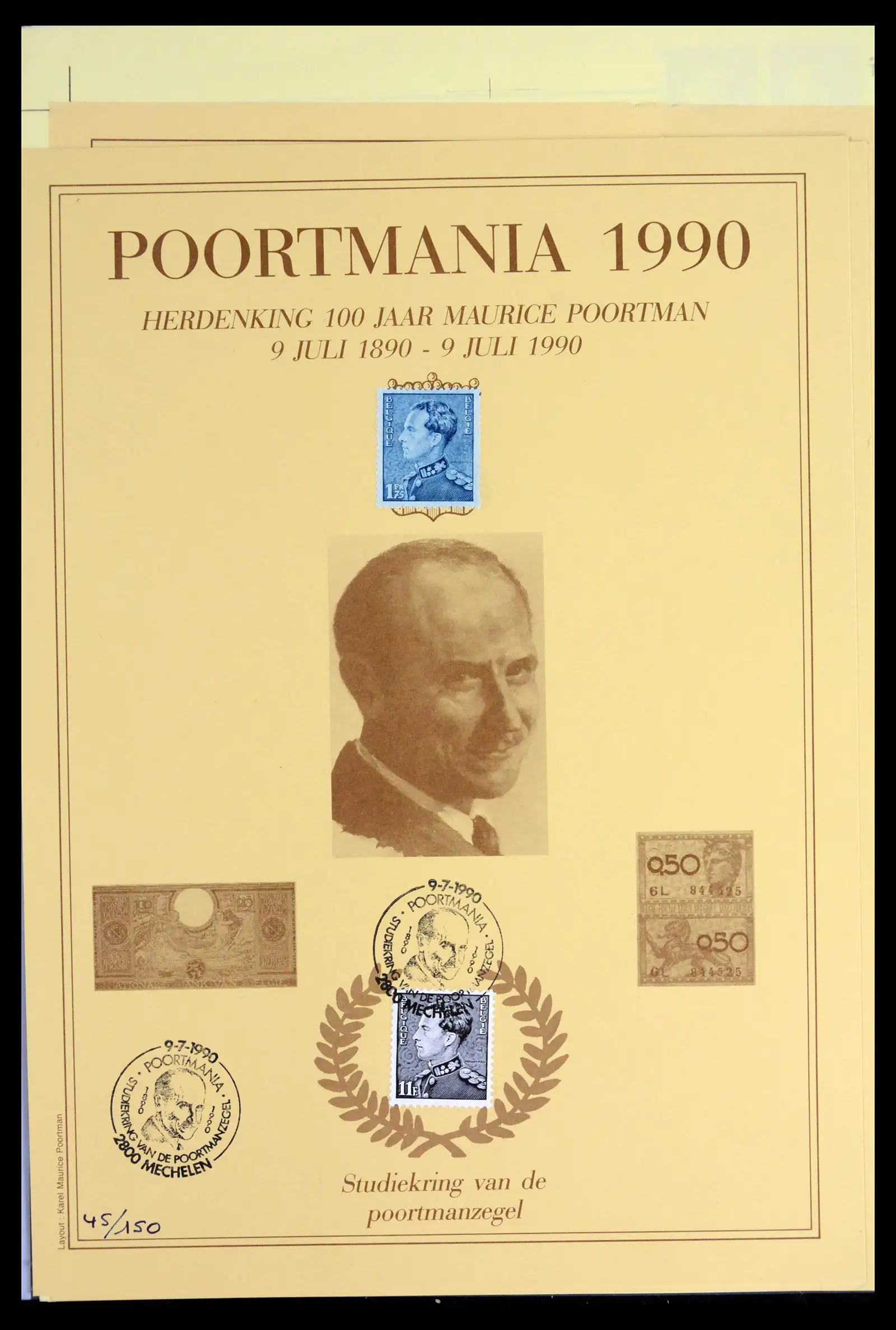 42137 0071 - Postzegelverzameling 42137 België emissie Poortman 1935-1996.