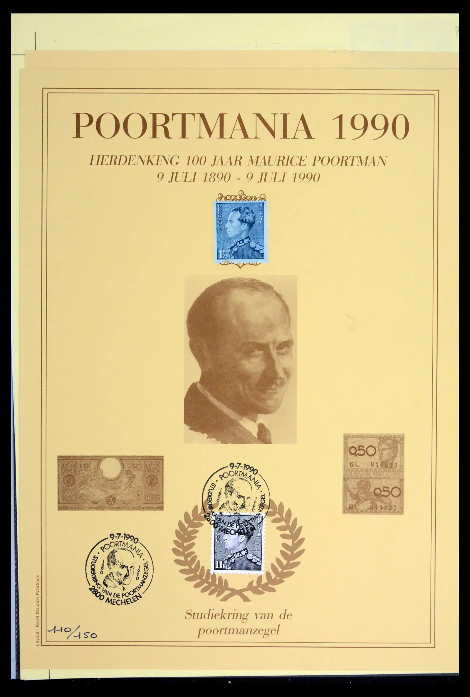 42137 0073 - Postzegelverzameling 42137 België emissie Poortman 1935-1996.