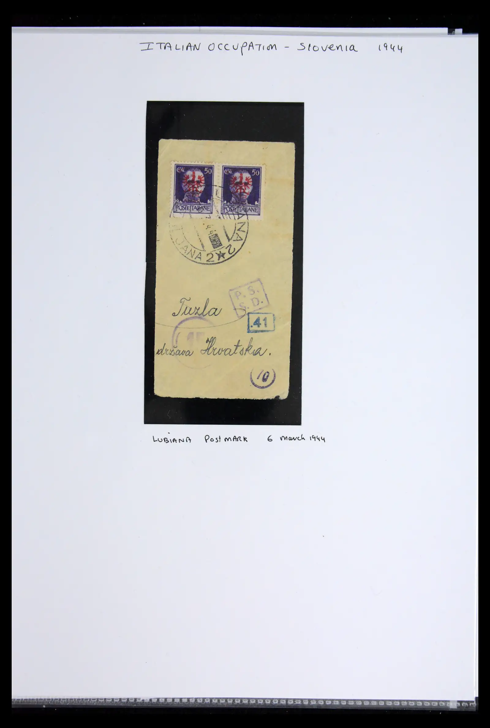 42140 0017 - Postzegelverzameling 42140 Italiaanse bezetting 1941-1944.