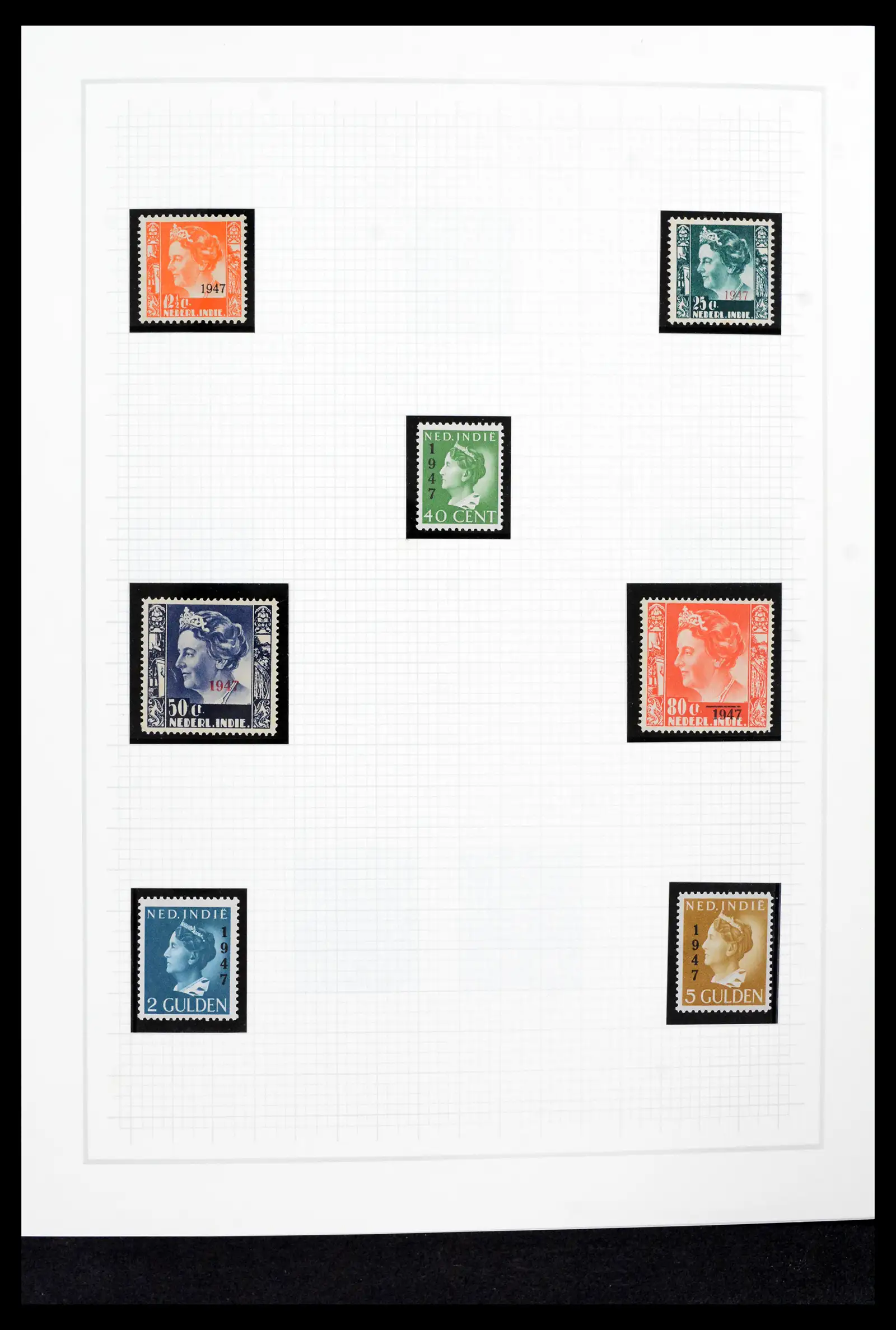 42153 0027 - Postzegelverzameling 42153 Nederlands Indië 1870-1948.
