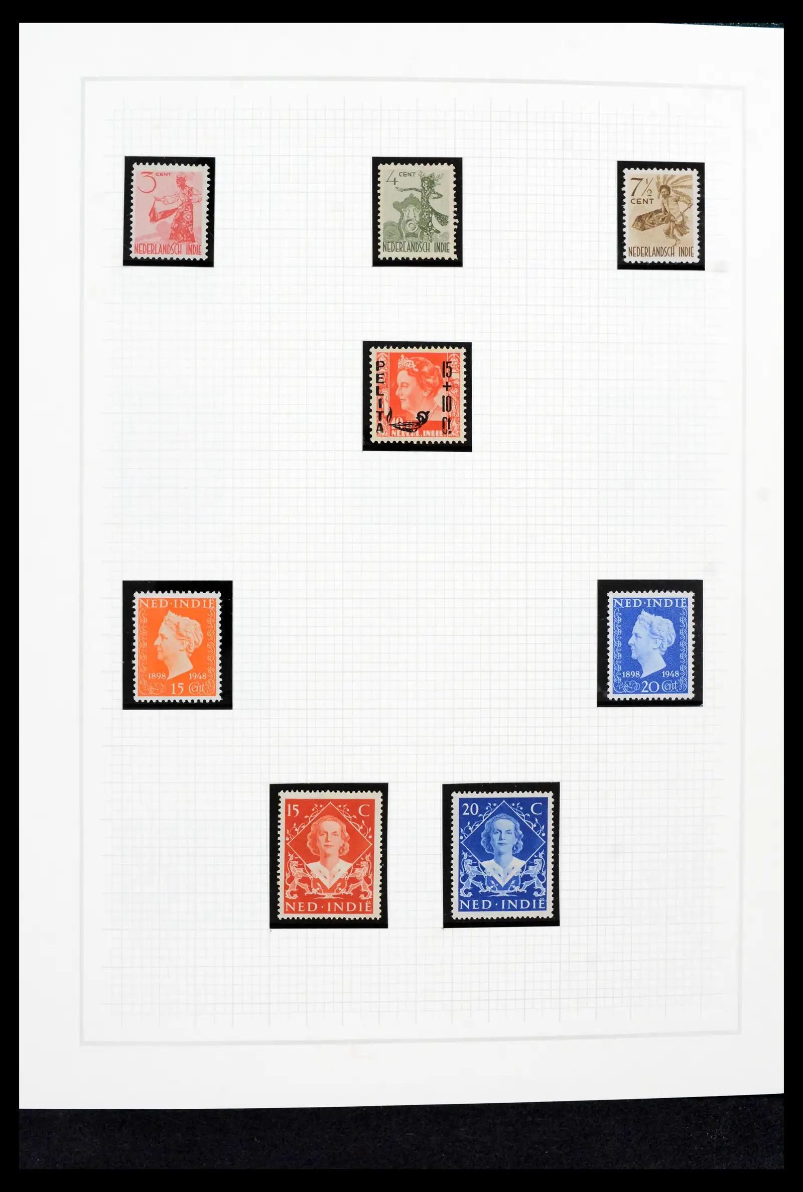 42153 0030 - Postzegelverzameling 42153 Nederlands Indië 1870-1948.