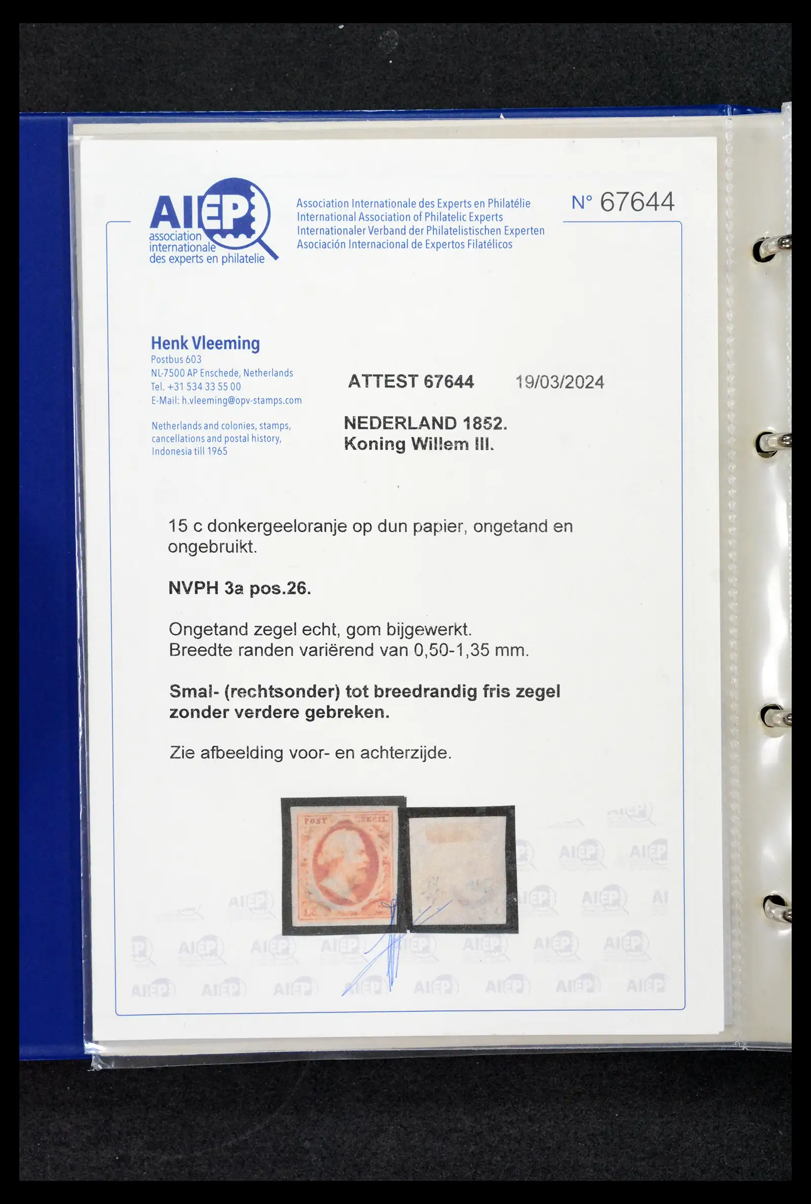 42165 0003 - Postzegelverzameling 42165 Nederland topnummers 1852-1950.