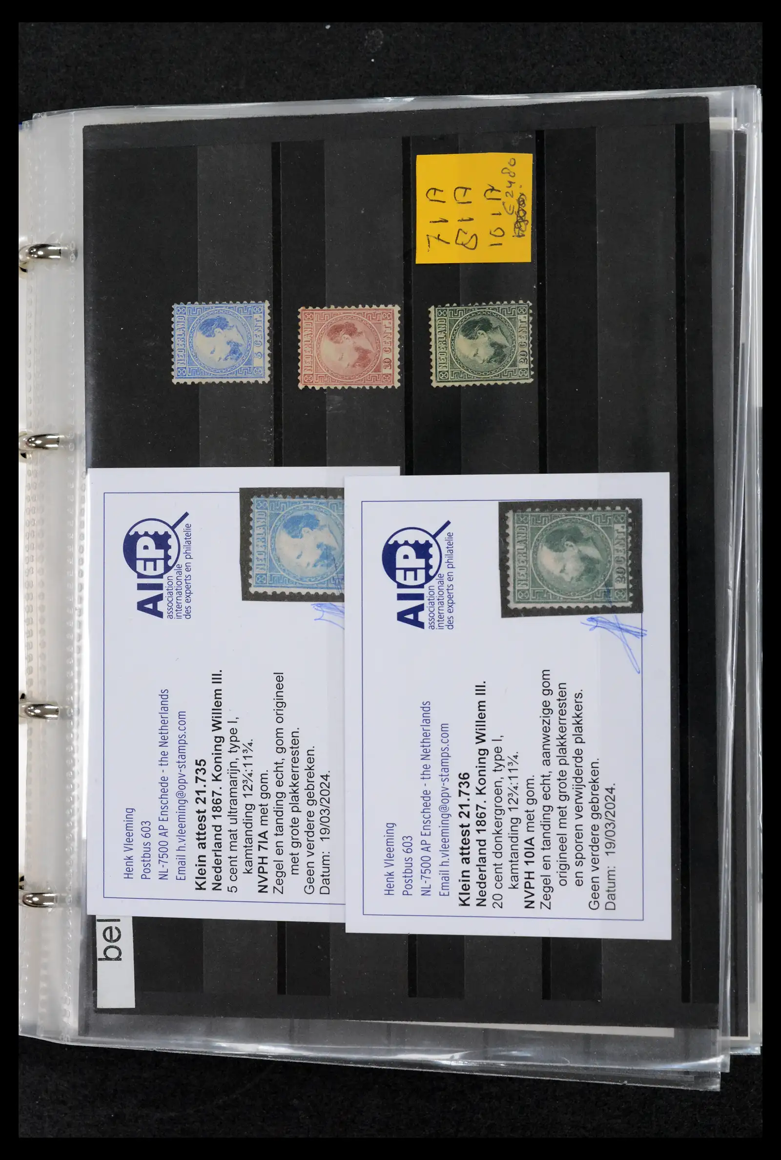 42165 0007 - Postzegelverzameling 42165 Nederland topnummers 1852-1950.