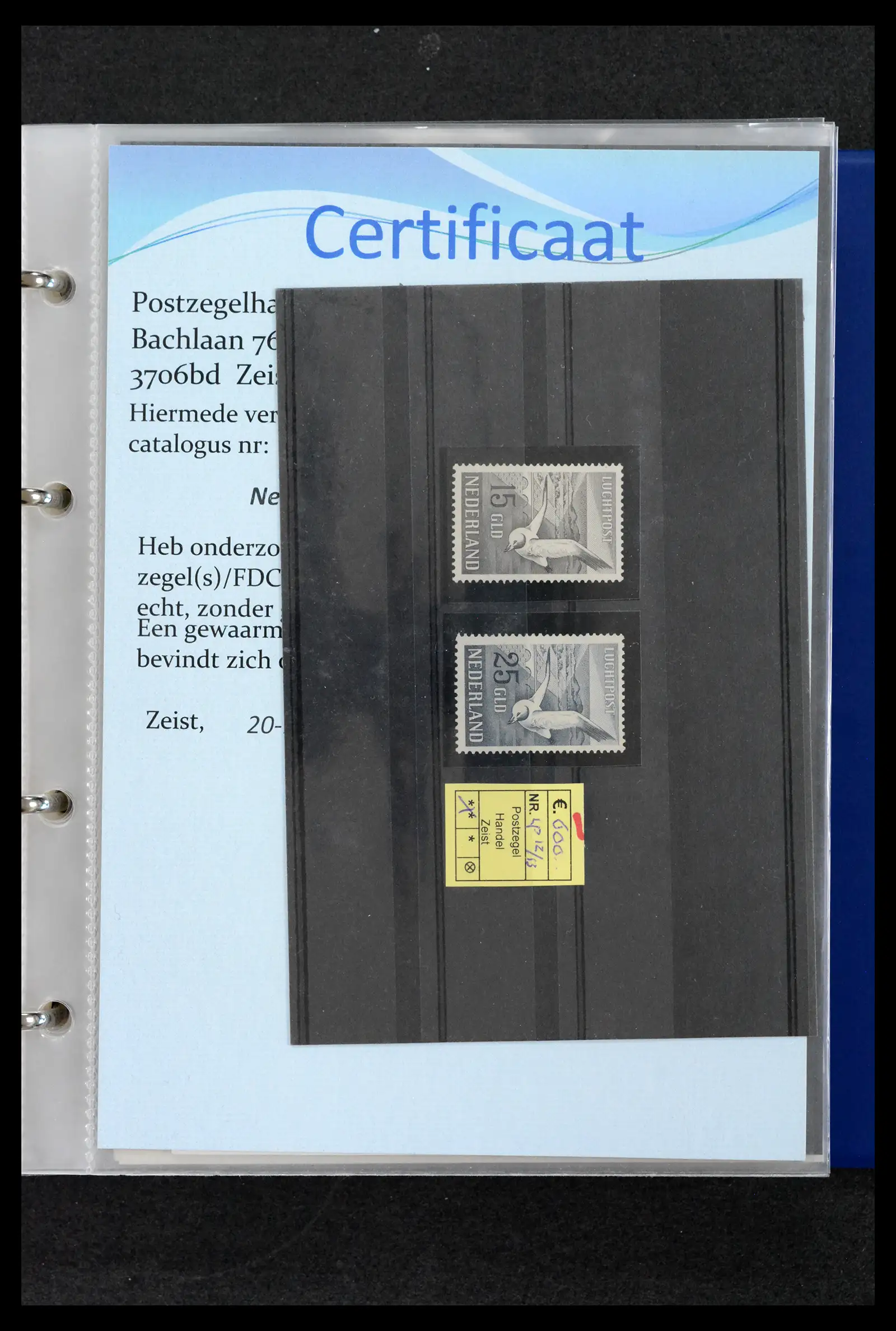42165 0035 - Postzegelverzameling 42165 Nederland topnummers 1852-1950.