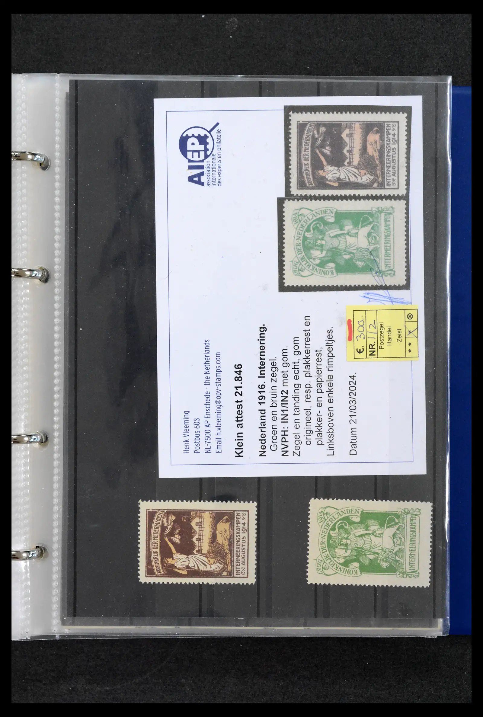 42165 0045 - Postzegelverzameling 42165 Nederland topnummers 1852-1950.