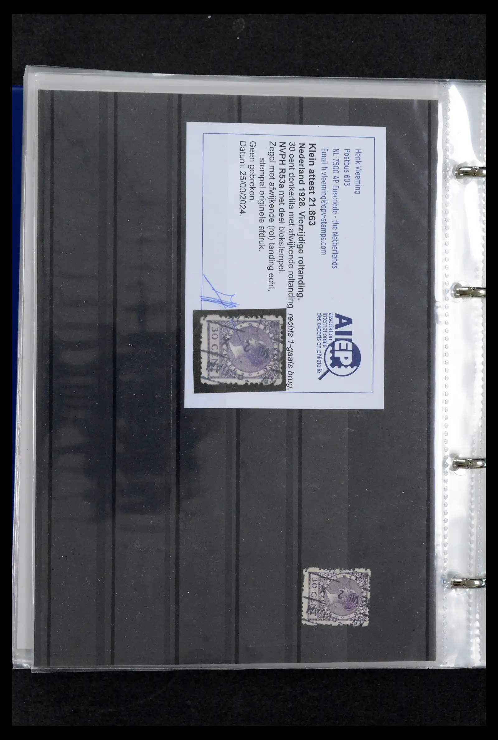42165 0048 - Postzegelverzameling 42165 Nederland topnummers 1852-1950.
