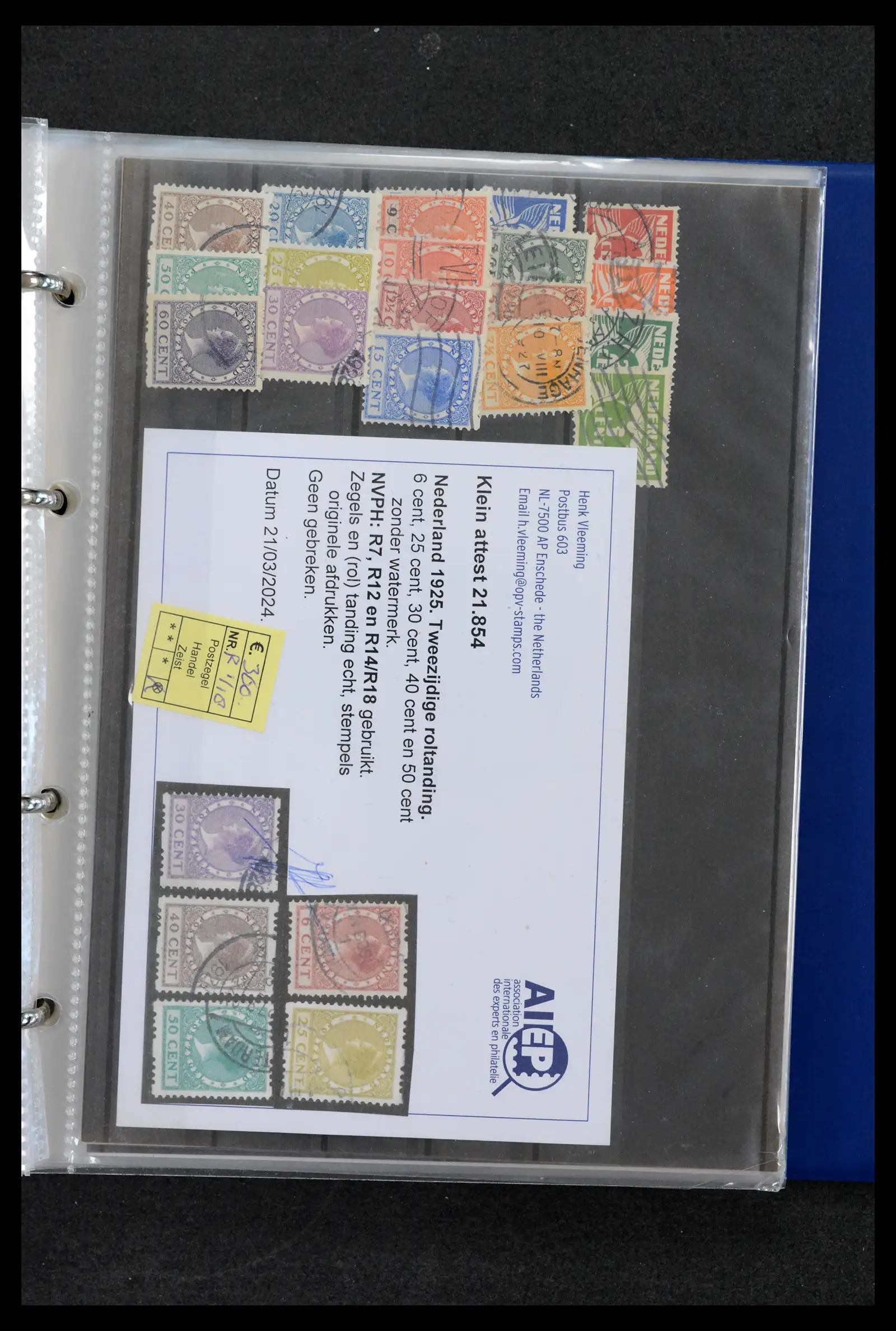 42165 0049 - Postzegelverzameling 42165 Nederland topnummers 1852-1950.