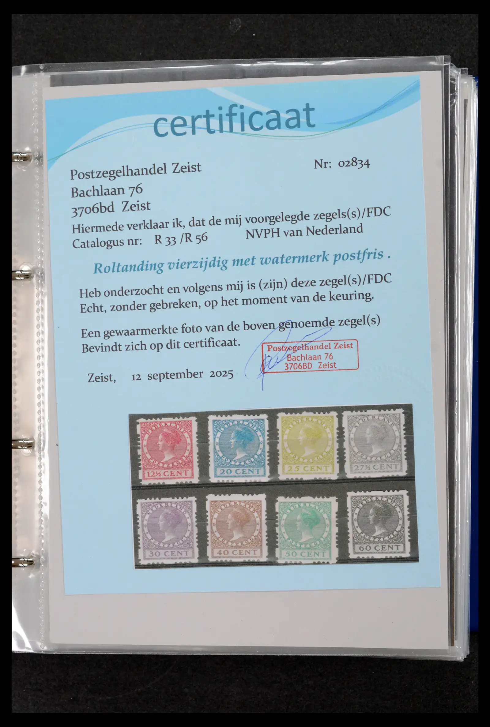 42165 0054 - Postzegelverzameling 42165 Nederland topnummers 1852-1950.
