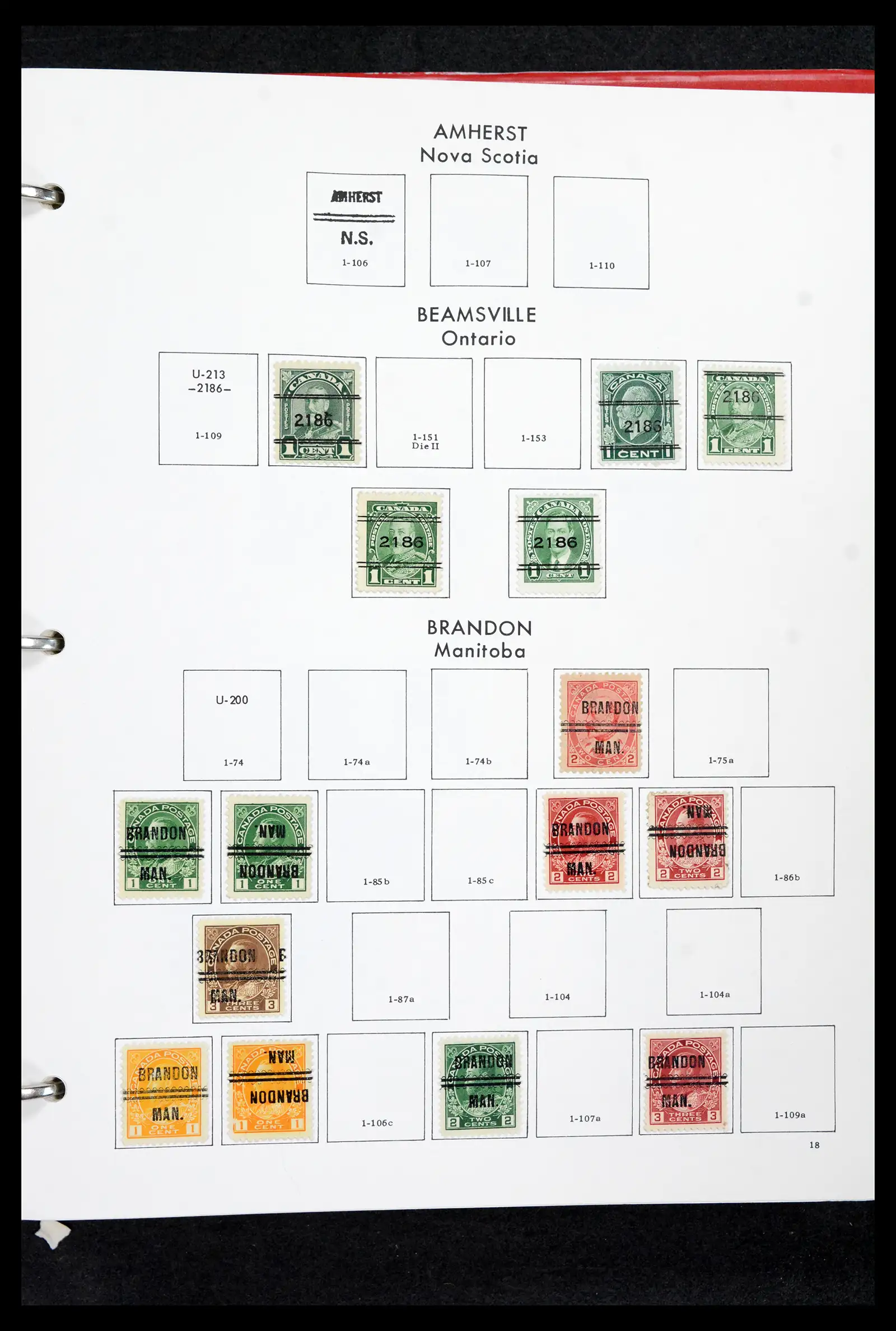42170 0017 - Stamp collection 42170 Canada pre-cancels 1889-1955.