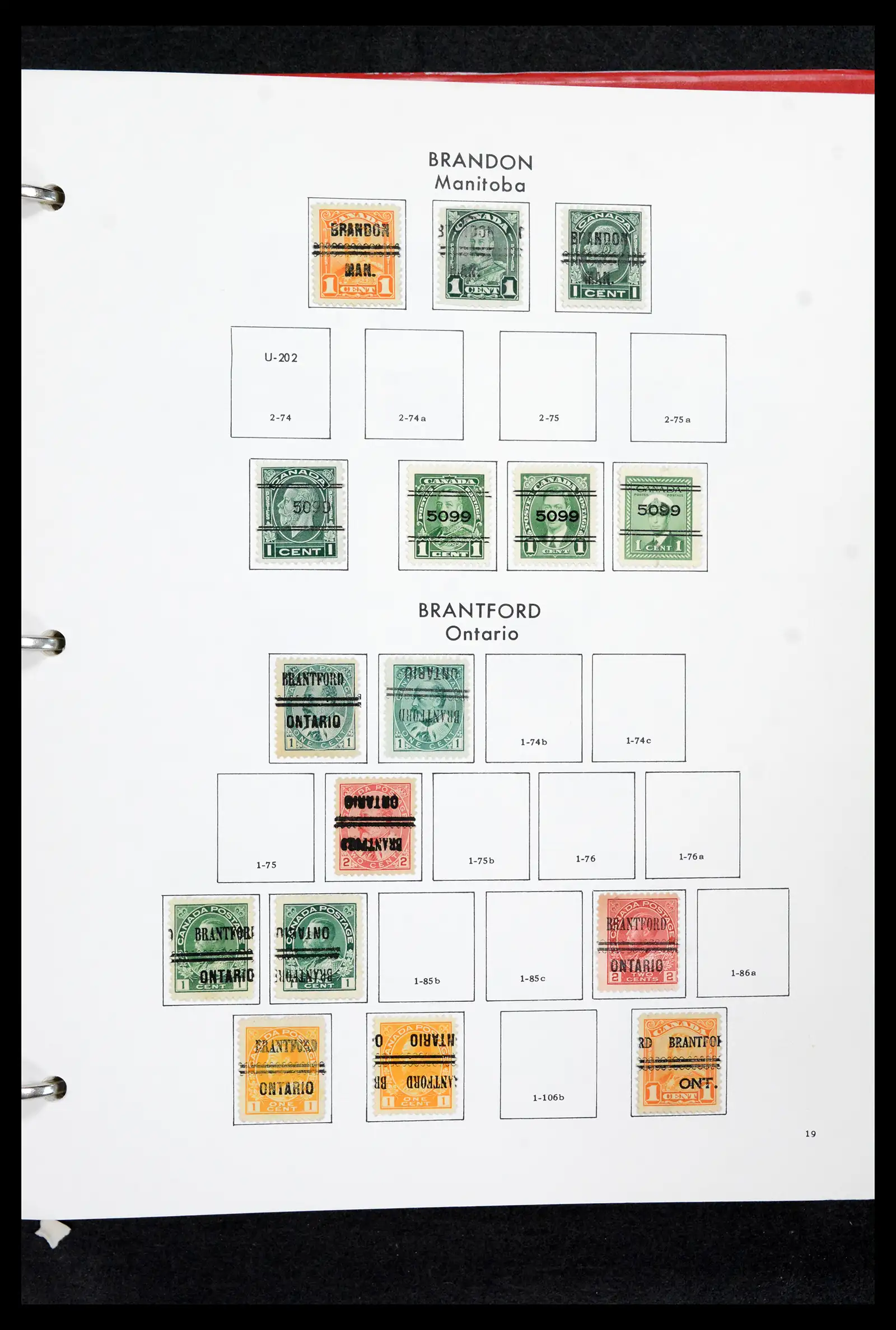 42170 0018 - Stamp collection 42170 Canada pre-cancels 1889-1955.
