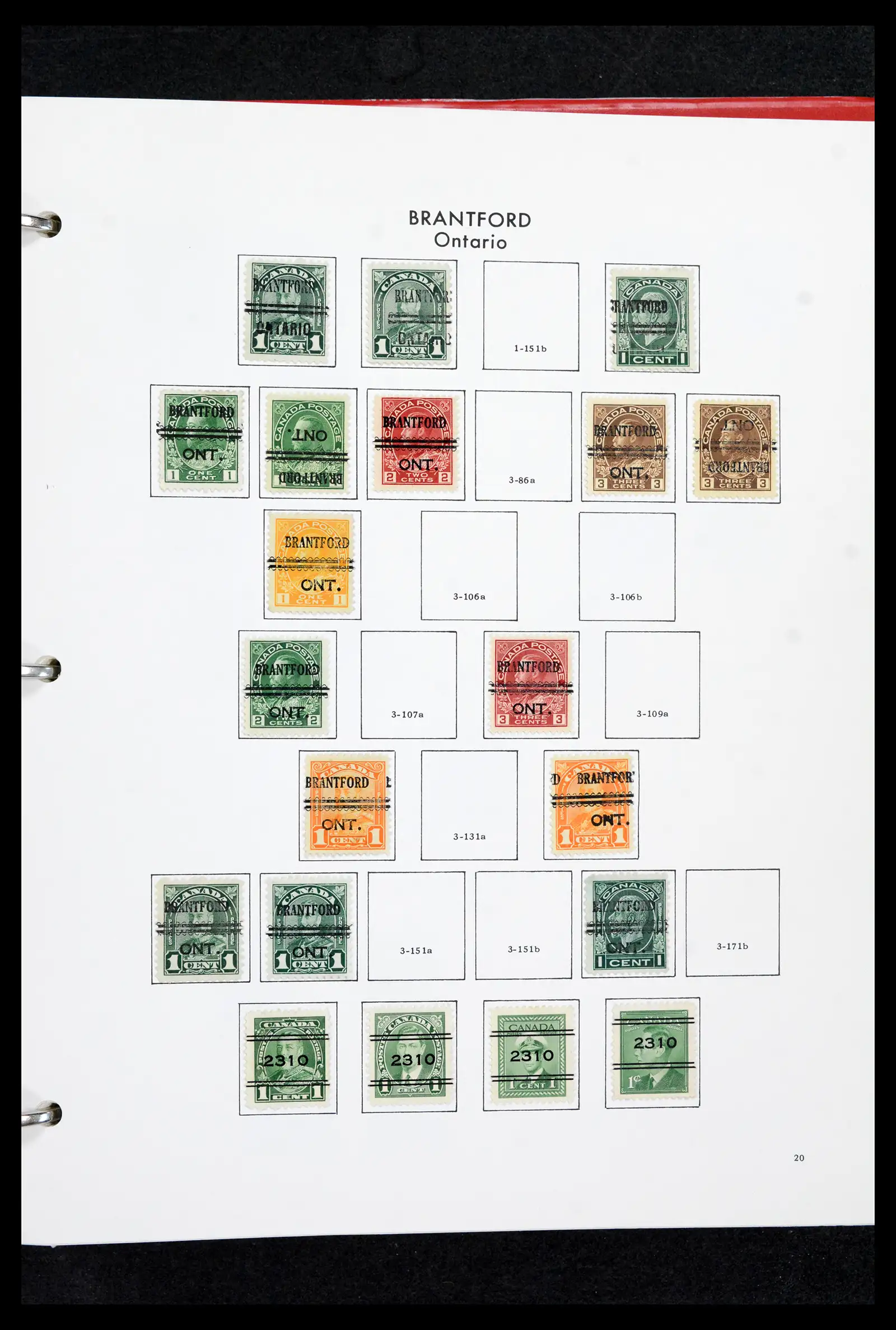 42170 0019 - Stamp collection 42170 Canada pre-cancels 1889-1955.