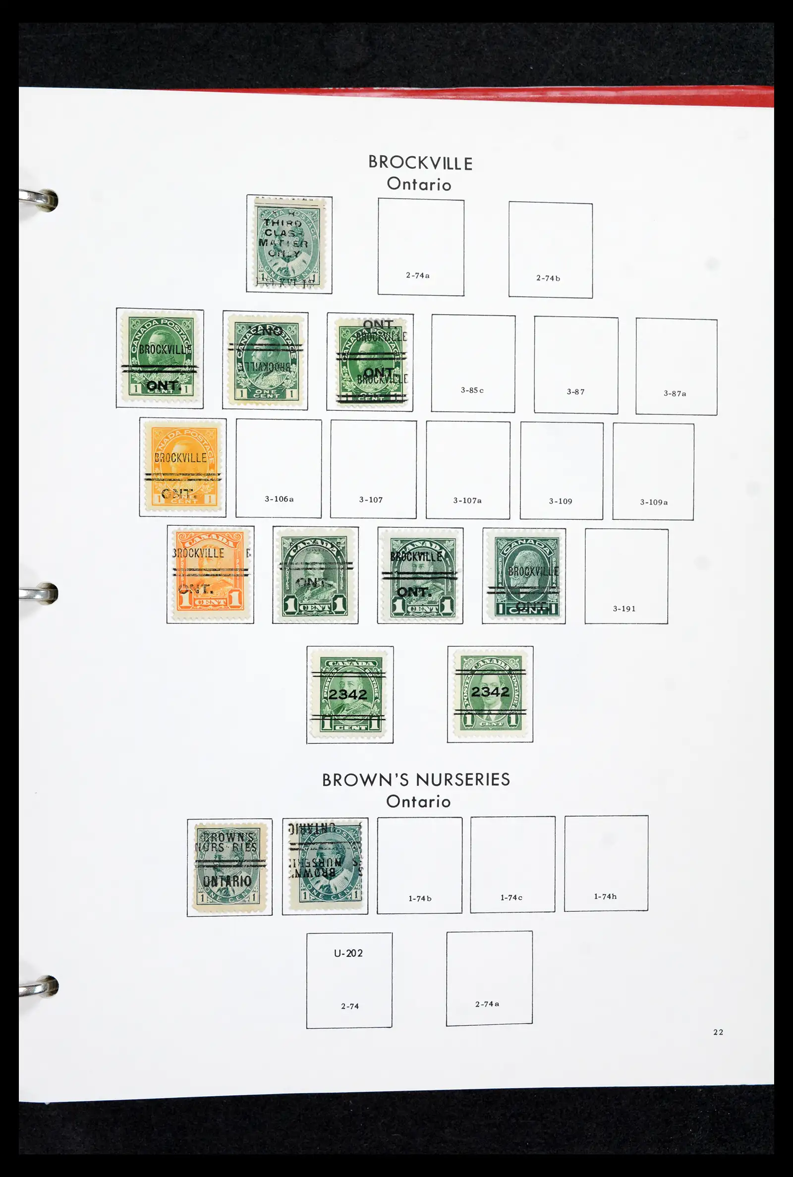 42170 0021 - Stamp collection 42170 Canada pre-cancels 1889-1955.