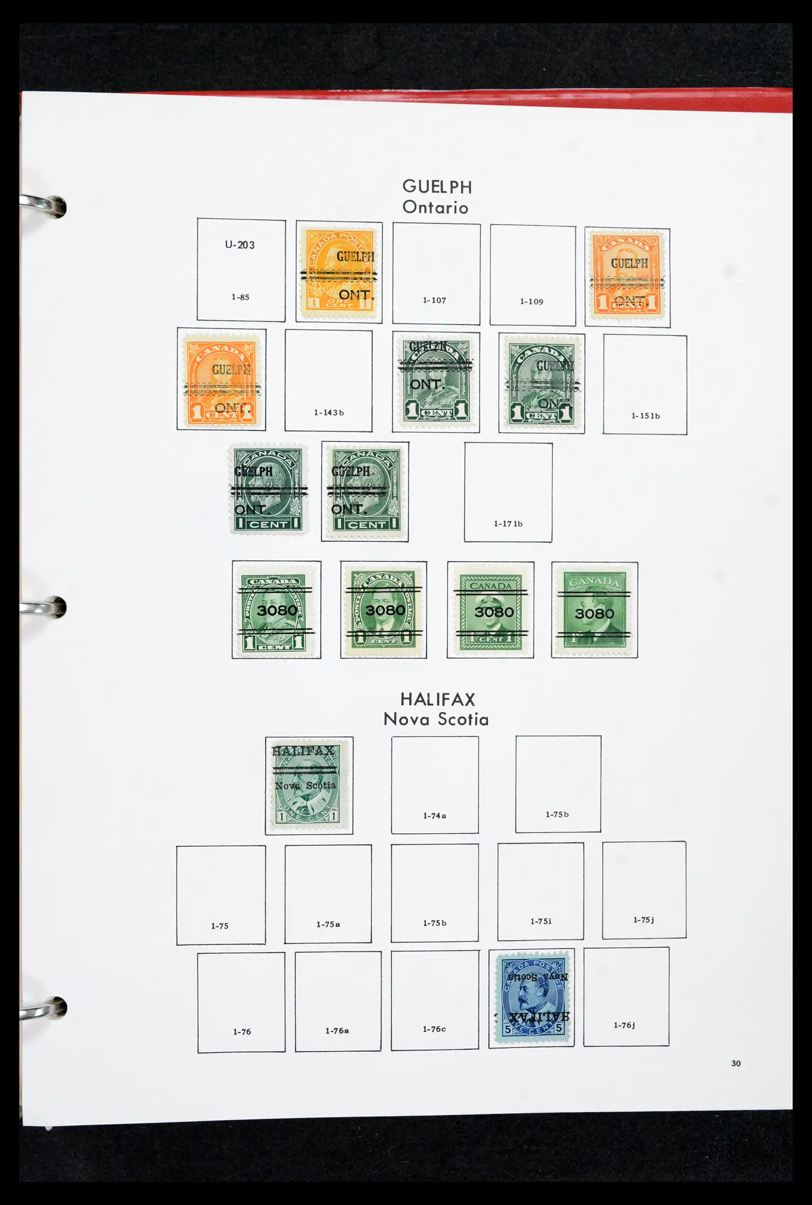 42170 0029 - Stamp collection 42170 Canada pre-cancels 1889-1955.