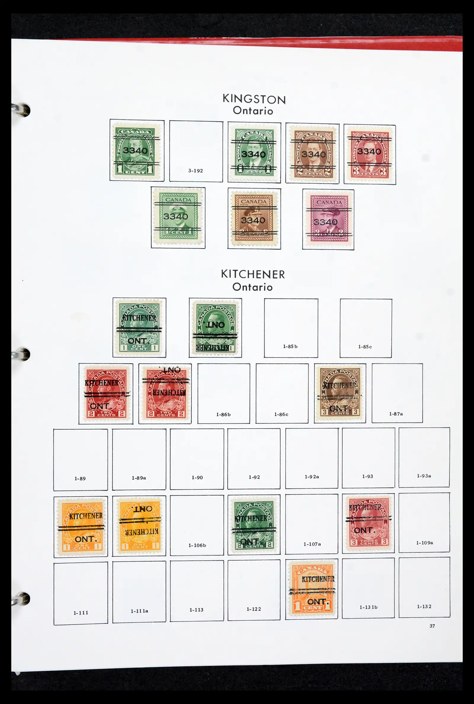 42170 0036 - Stamp collection 42170 Canada pre-cancels 1889-1955.