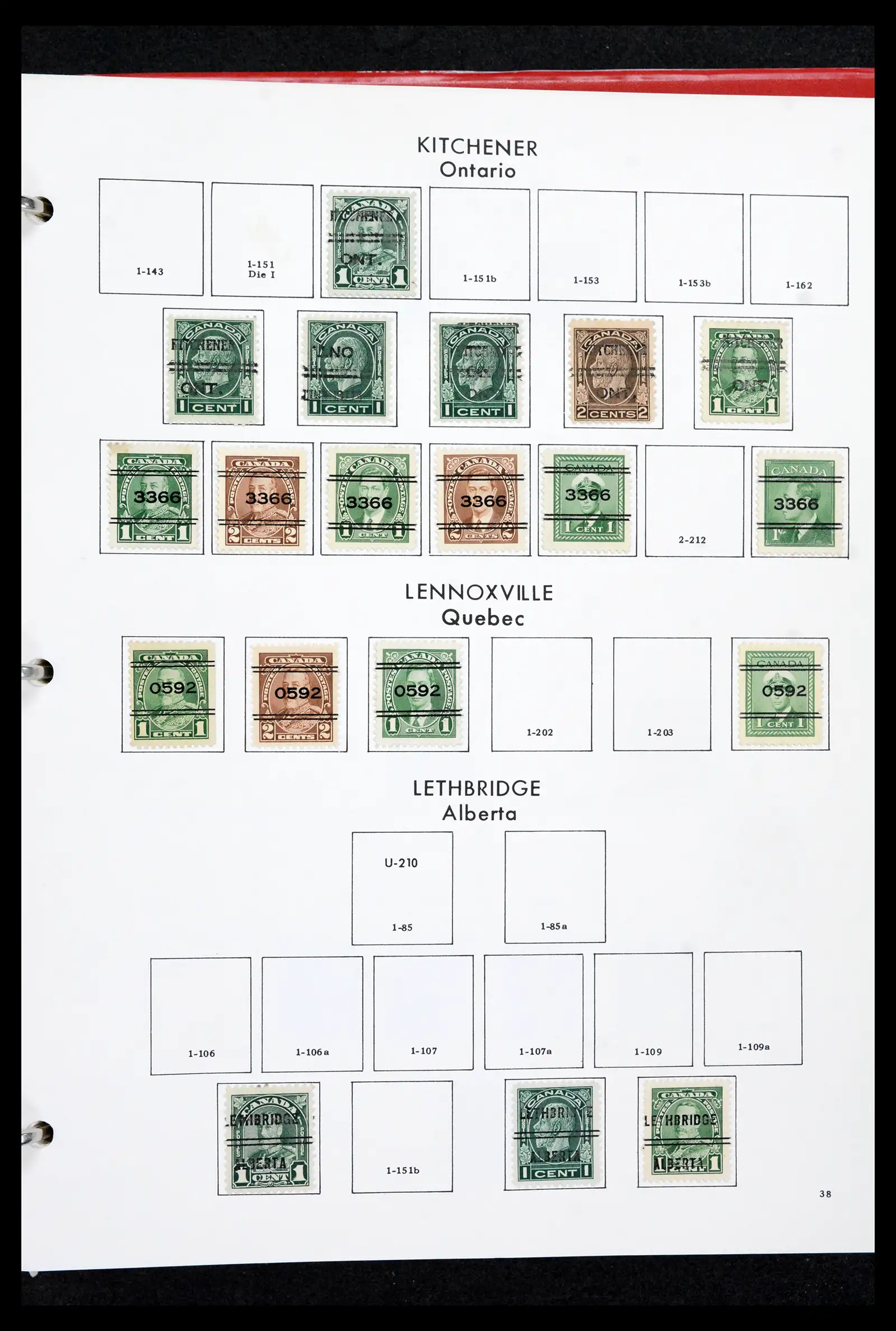 42170 0037 - Stamp collection 42170 Canada pre-cancels 1889-1955.