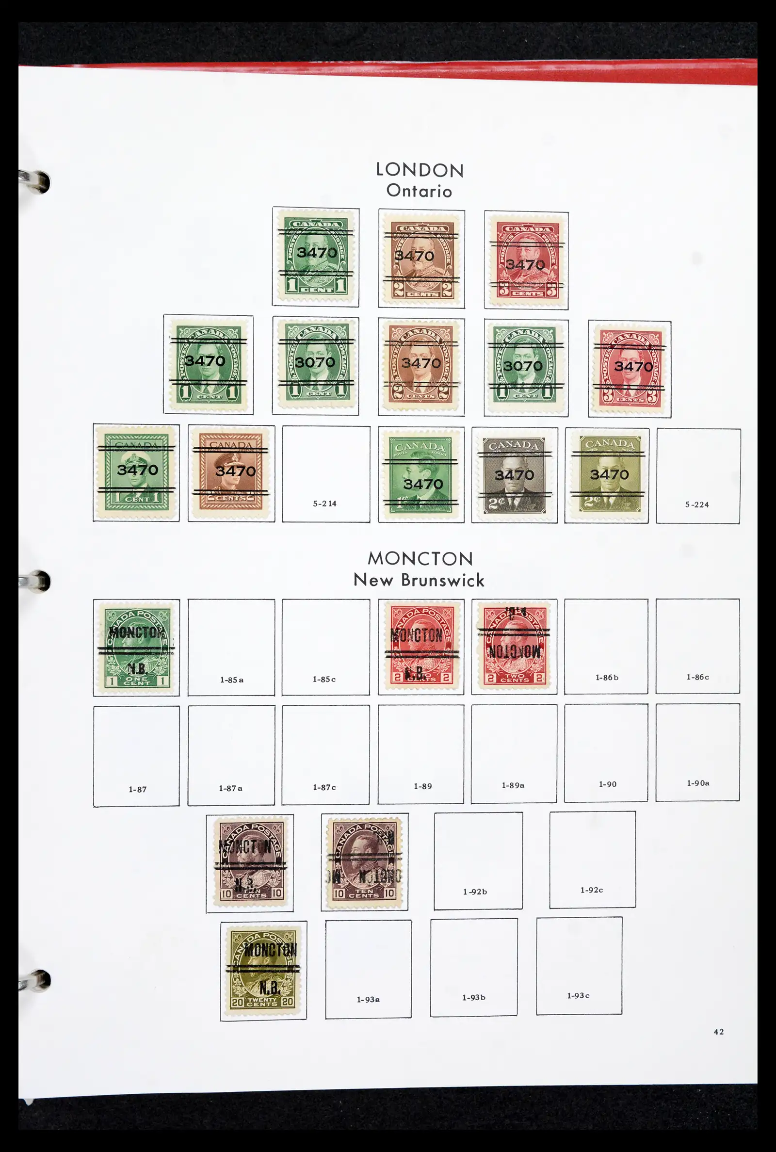 42170 0041 - Stamp collection 42170 Canada pre-cancels 1889-1955.