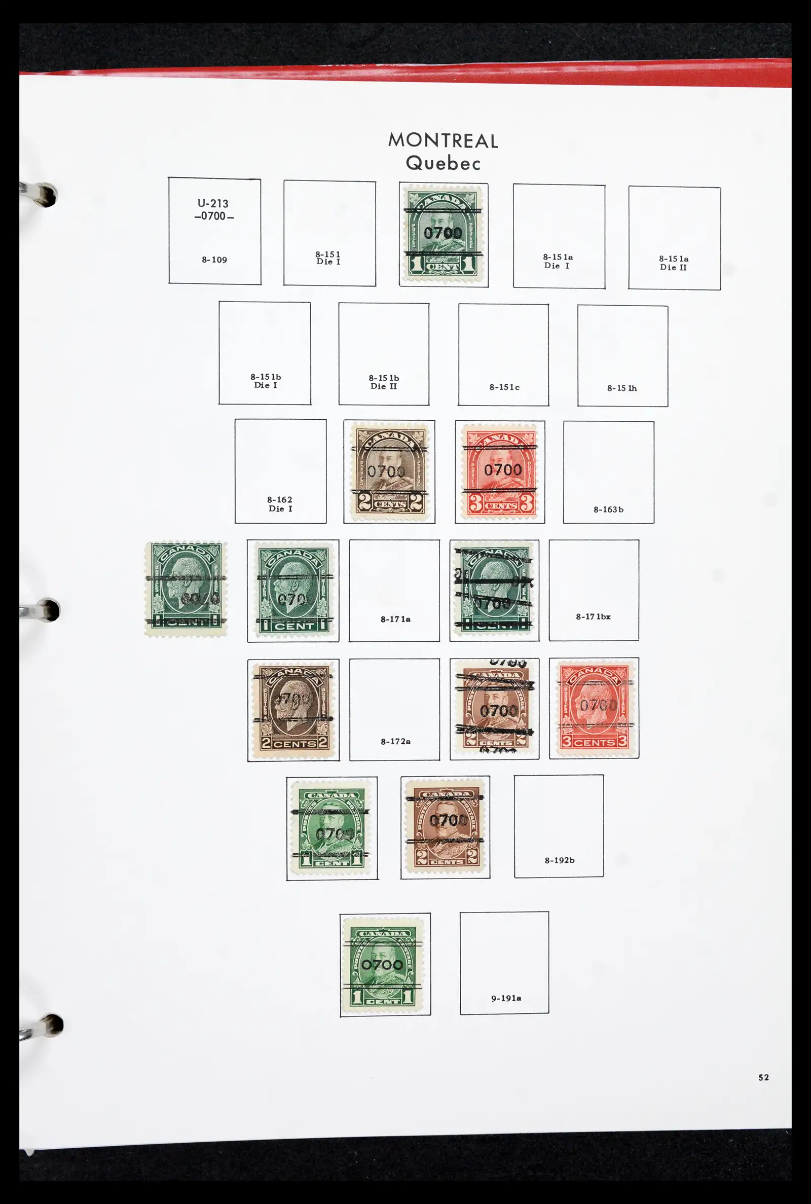 42170 0051 - Stamp collection 42170 Canada pre-cancels 1889-1955.