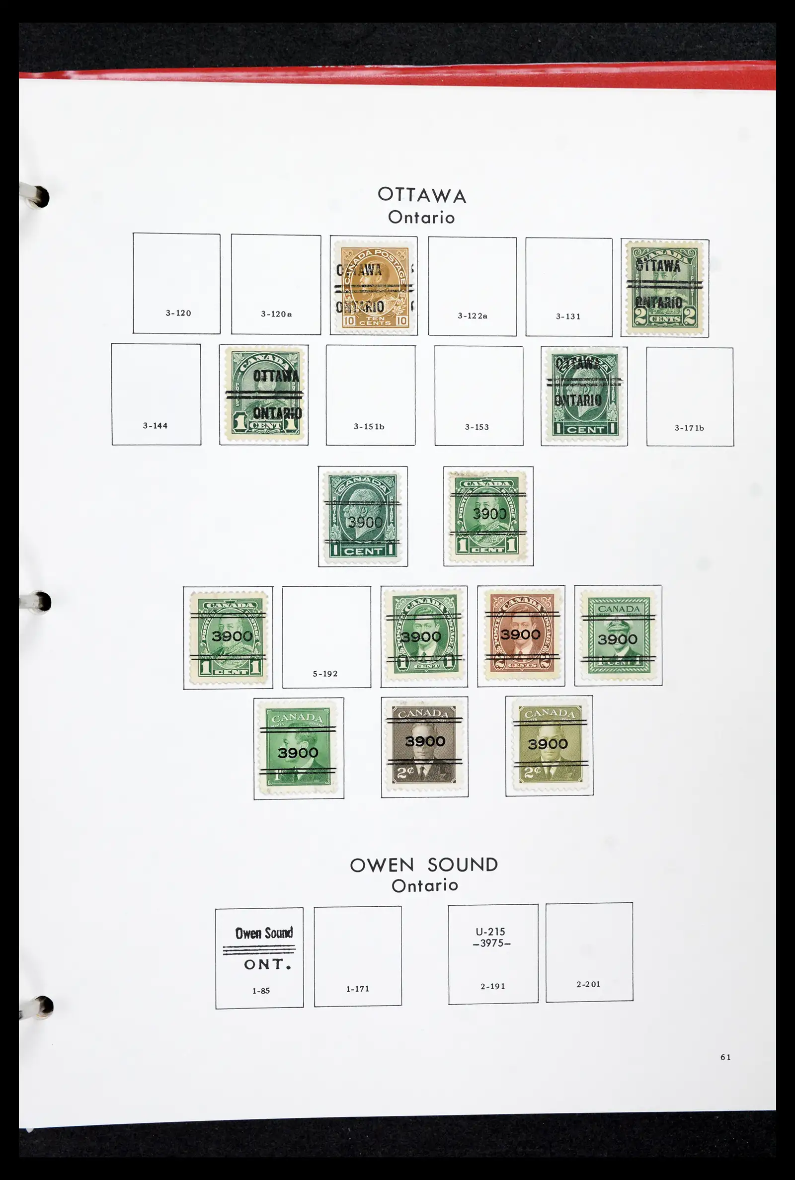42170 0060 - Stamp collection 42170 Canada pre-cancels 1889-1955.