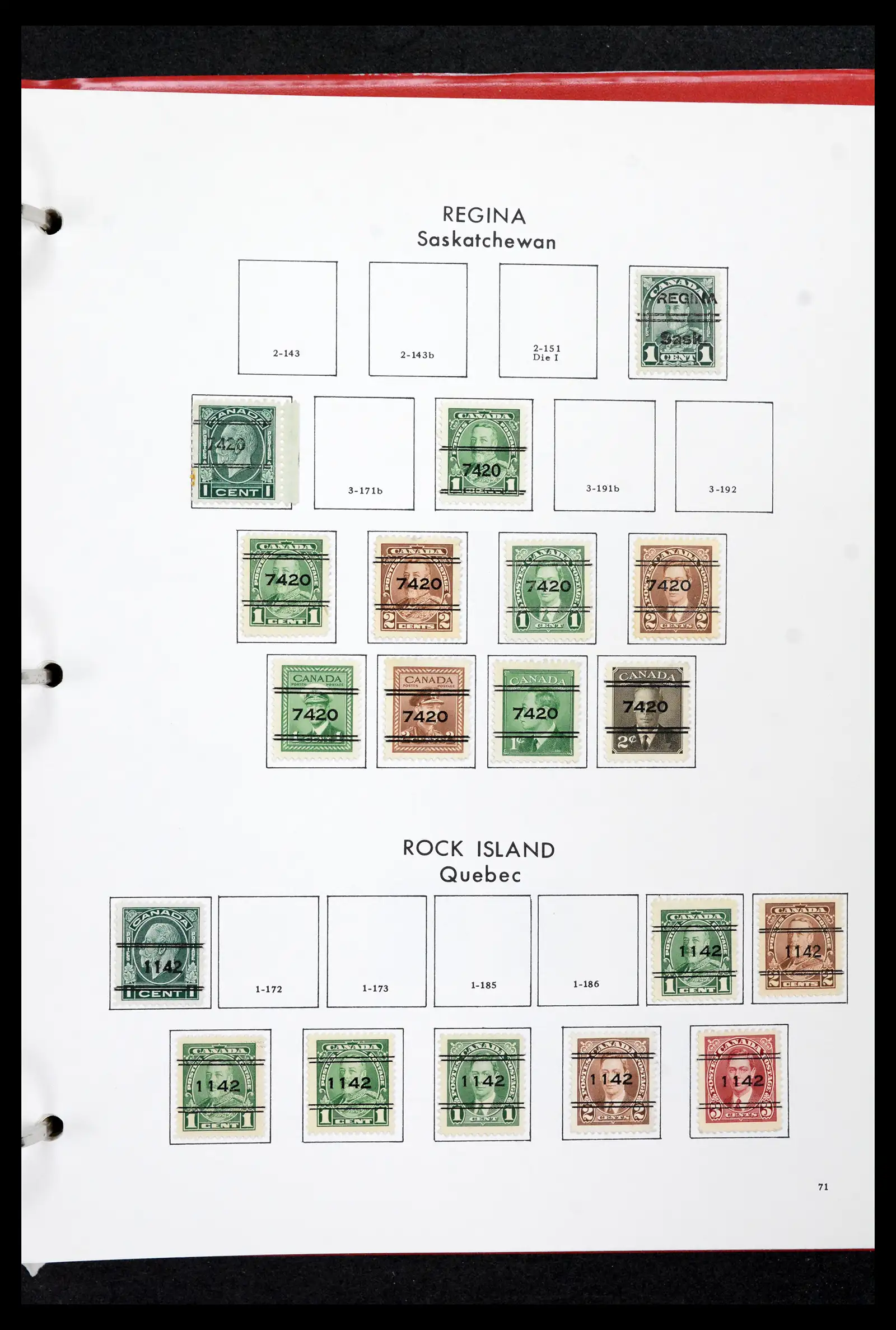 42170 0070 - Stamp collection 42170 Canada pre-cancels 1889-1955.