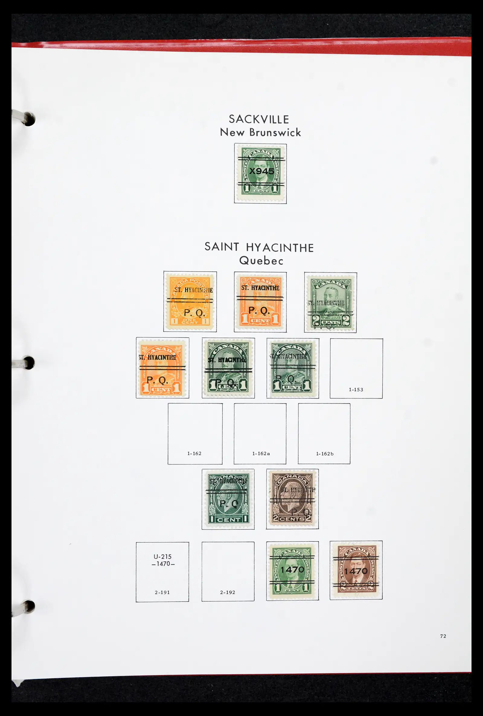 42170 0071 - Stamp collection 42170 Canada pre-cancels 1889-1955.