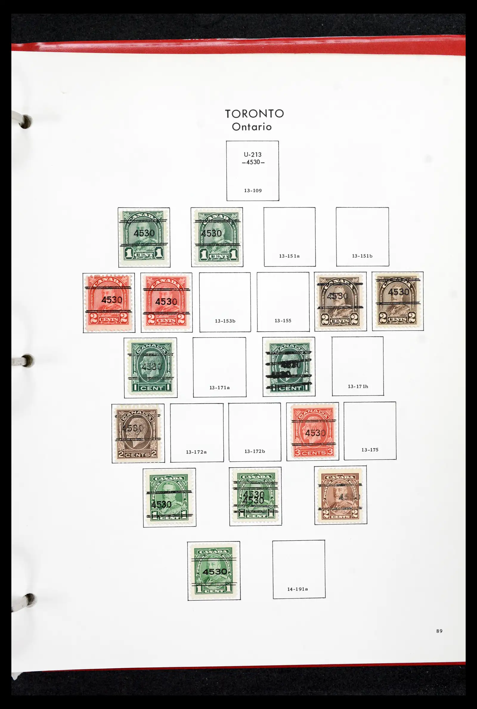 42170 0088 - Stamp collection 42170 Canada pre-cancels 1889-1955.