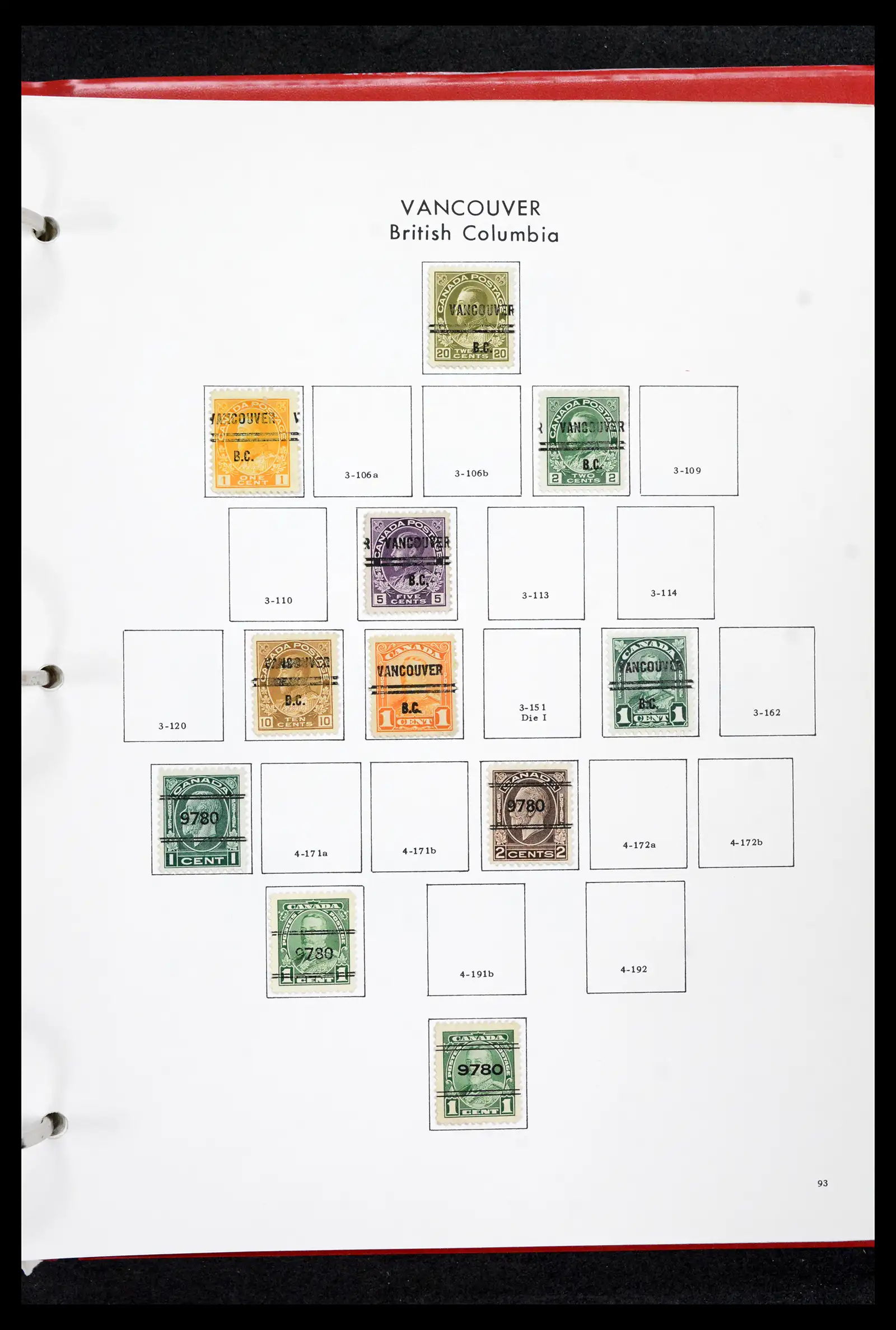 42170 0092 - Stamp collection 42170 Canada pre-cancels 1889-1955.