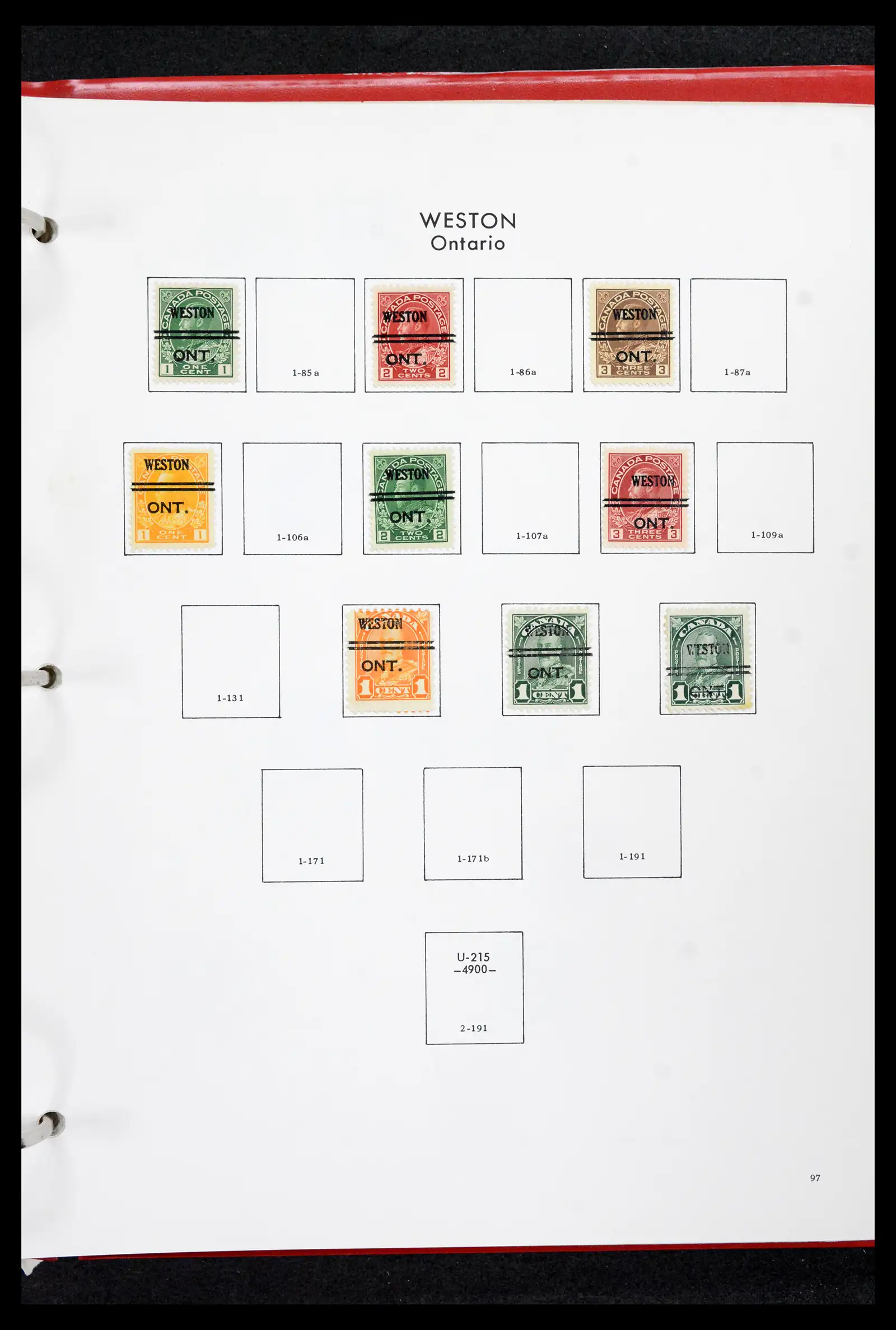 42170 0096 - Stamp collection 42170 Canada pre-cancels 1889-1955.
