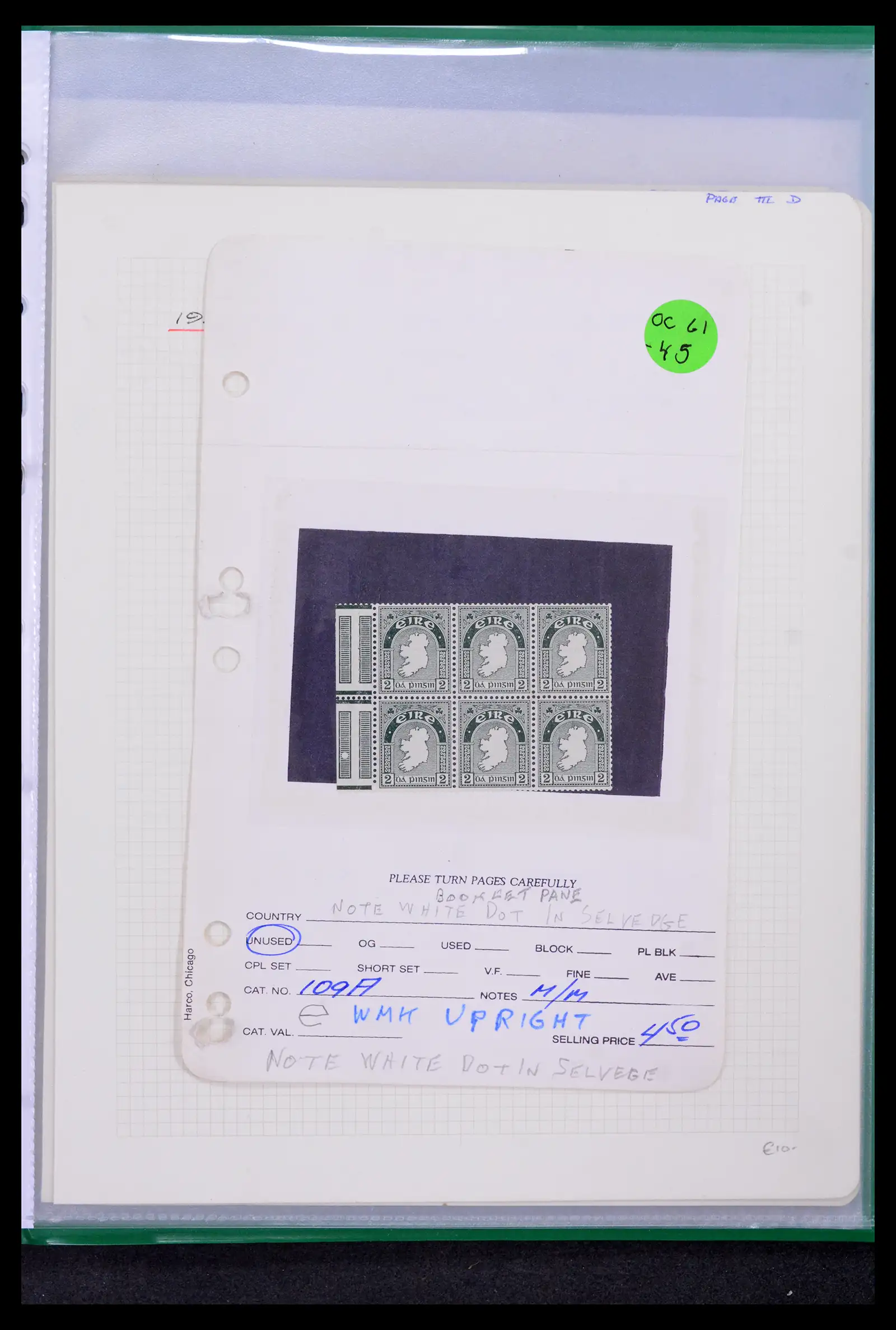 42178 0024 - Postzegelverzameling 42178 Ierland langlopende uitgaven 1922-2001.