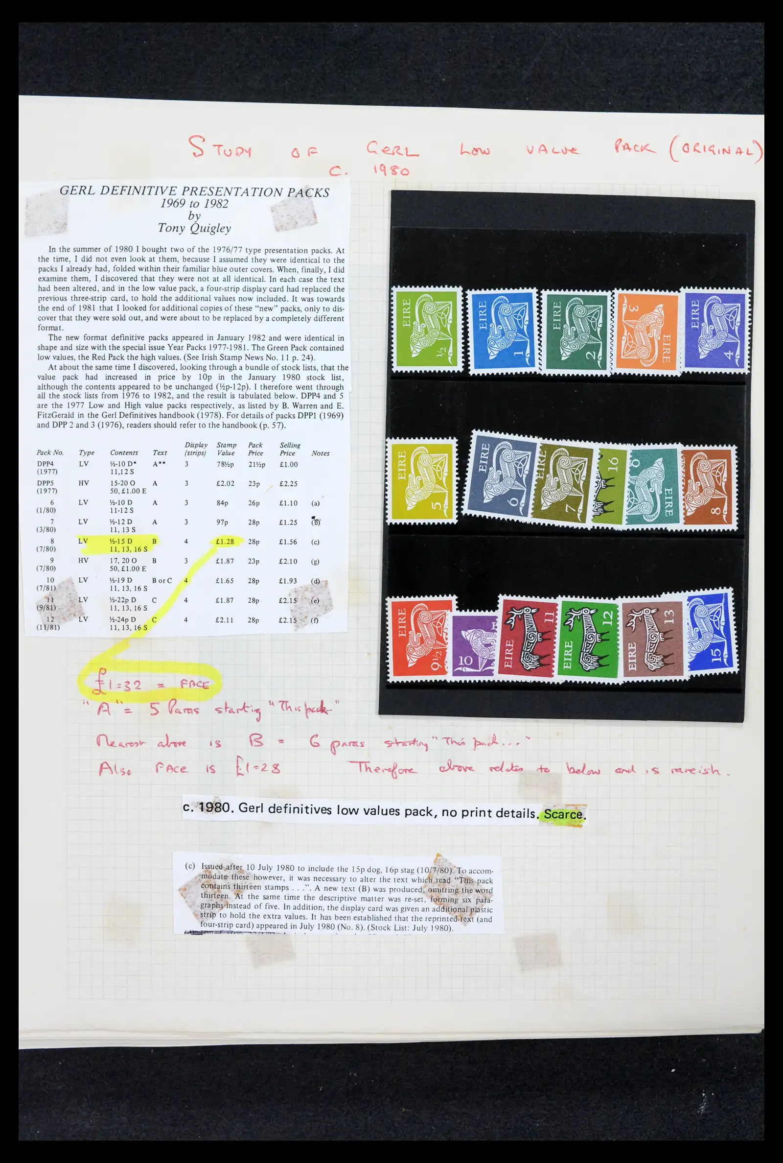 42178 0040 - Postzegelverzameling 42178 Ierland langlopende uitgaven 1922-2001.