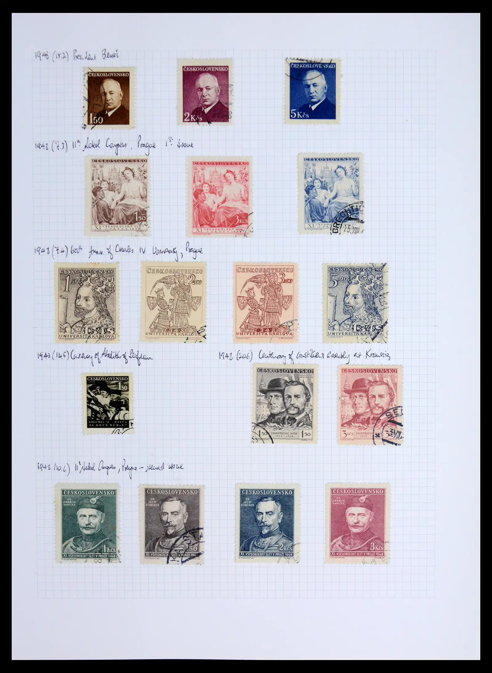42183 0067 - Postzegelverzameling 42183 Tsjechoslowakije 1918-1961.