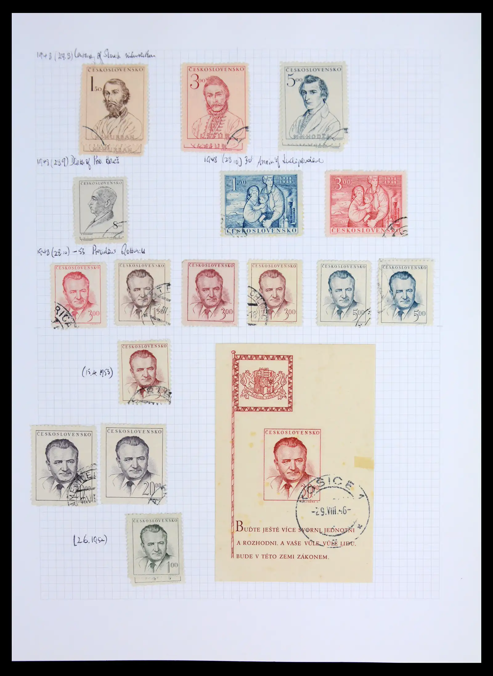42183 0068 - Postzegelverzameling 42183 Tsjechoslowakije 1918-1961.