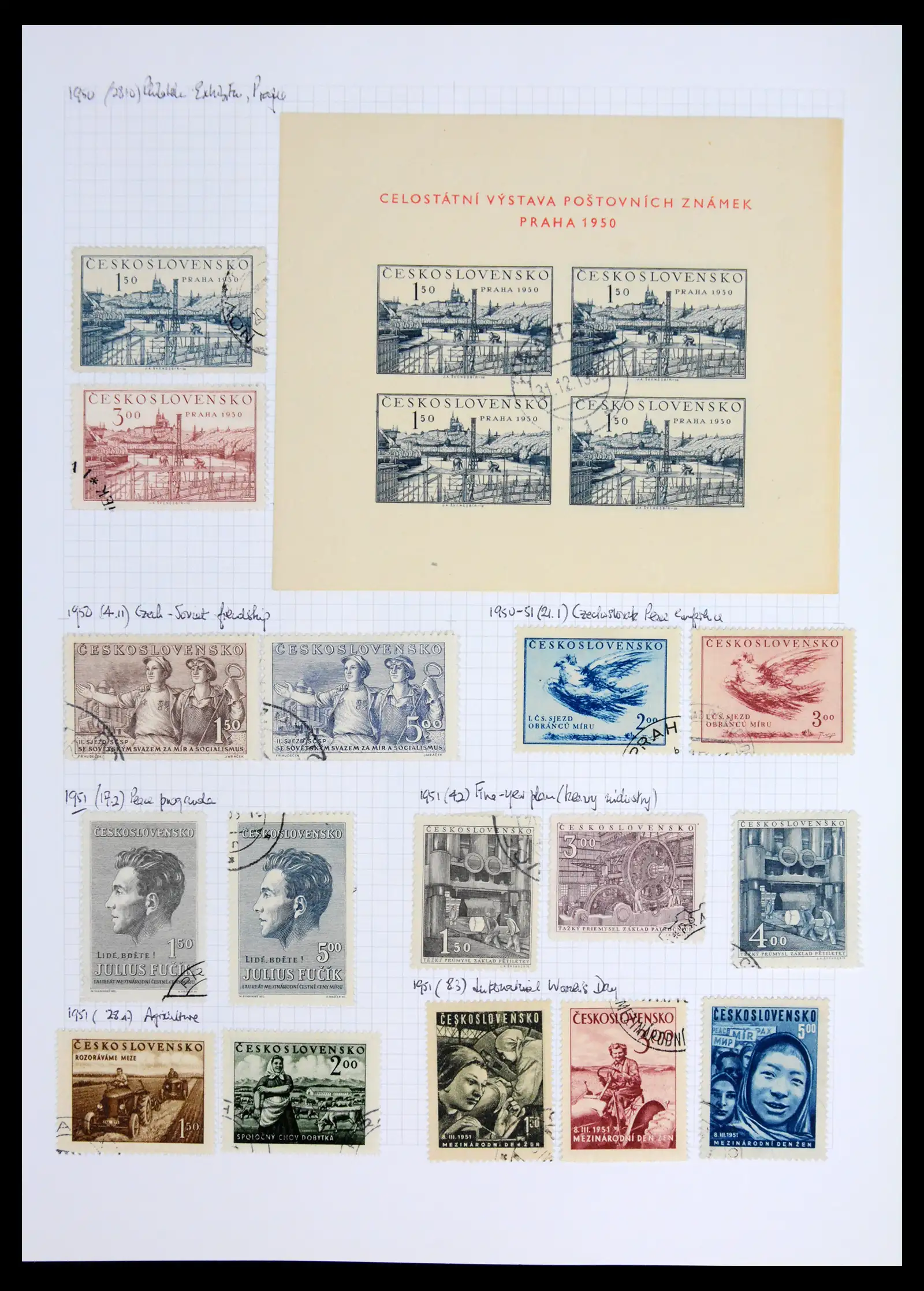 42183 0074 - Postzegelverzameling 42183 Tsjechoslowakije 1918-1961.
