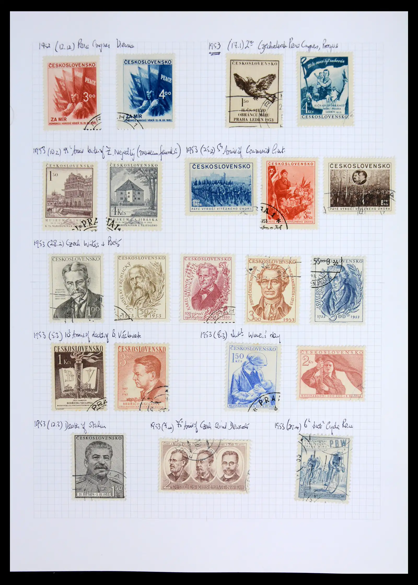42183 0081 - Postzegelverzameling 42183 Tsjechoslowakije 1918-1961.