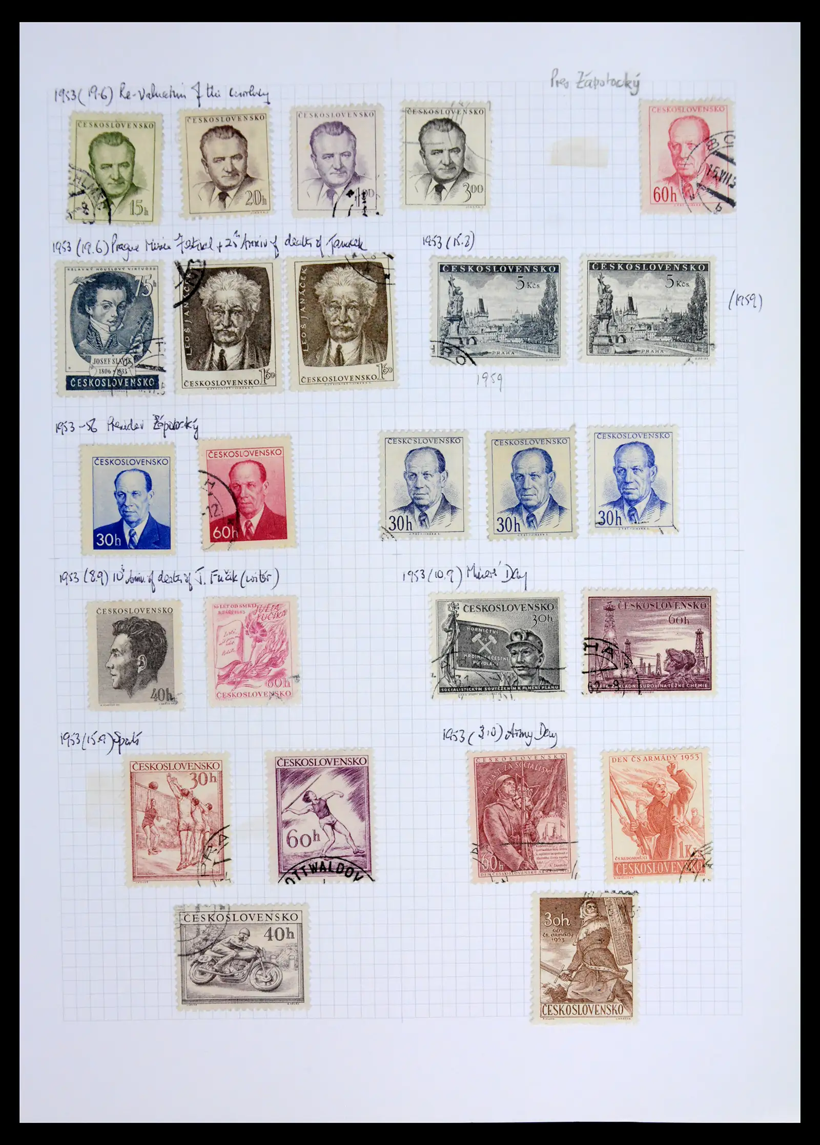 42183 0083 - Postzegelverzameling 42183 Tsjechoslowakije 1918-1961.